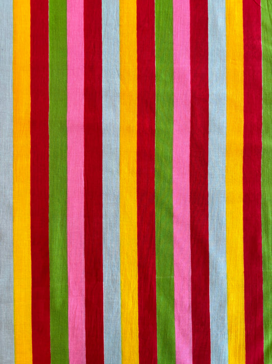 Indian Block Print - Rainbow Stripe