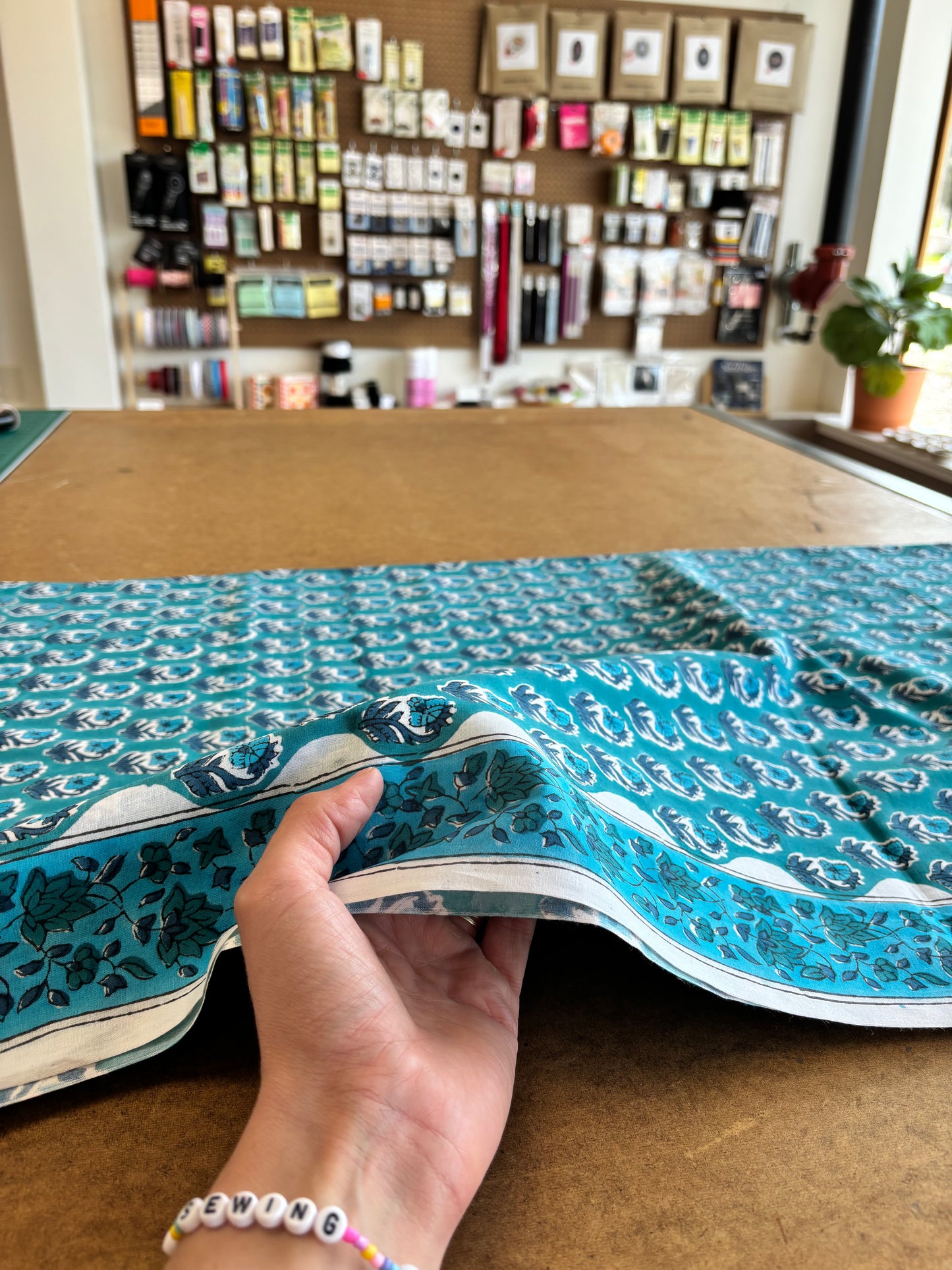 Indian Block Print - Blue Border Print