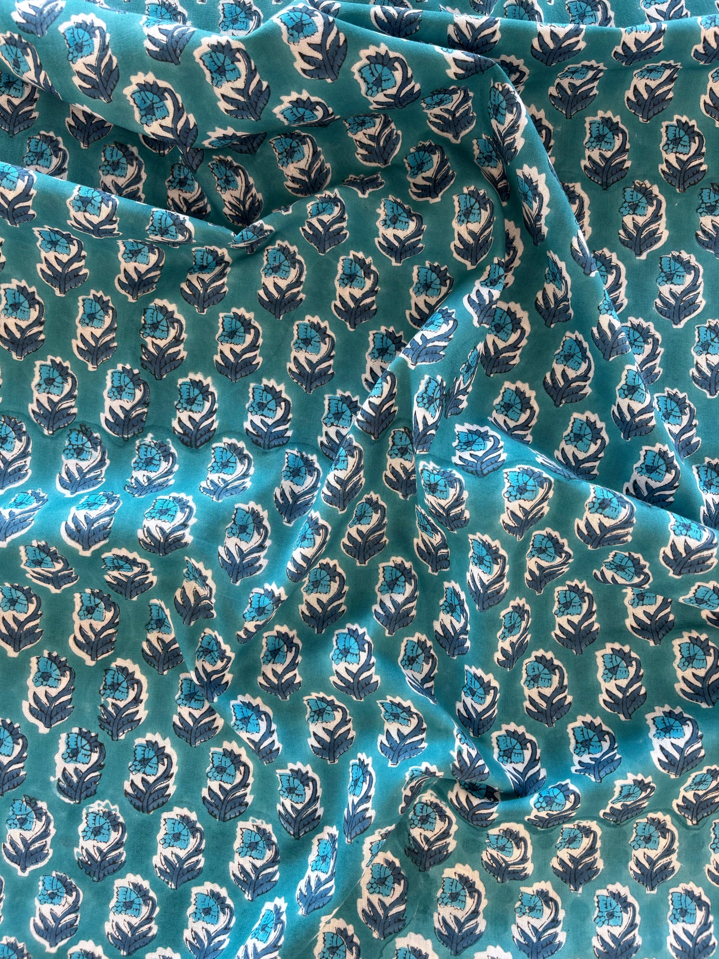 Indian Block Print - Blue Border Print