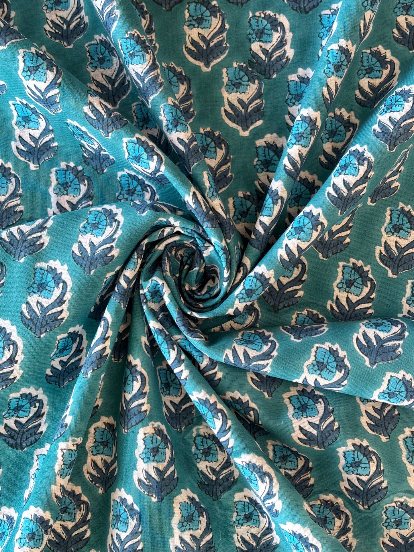 Indian Block Print - Blue Border Print