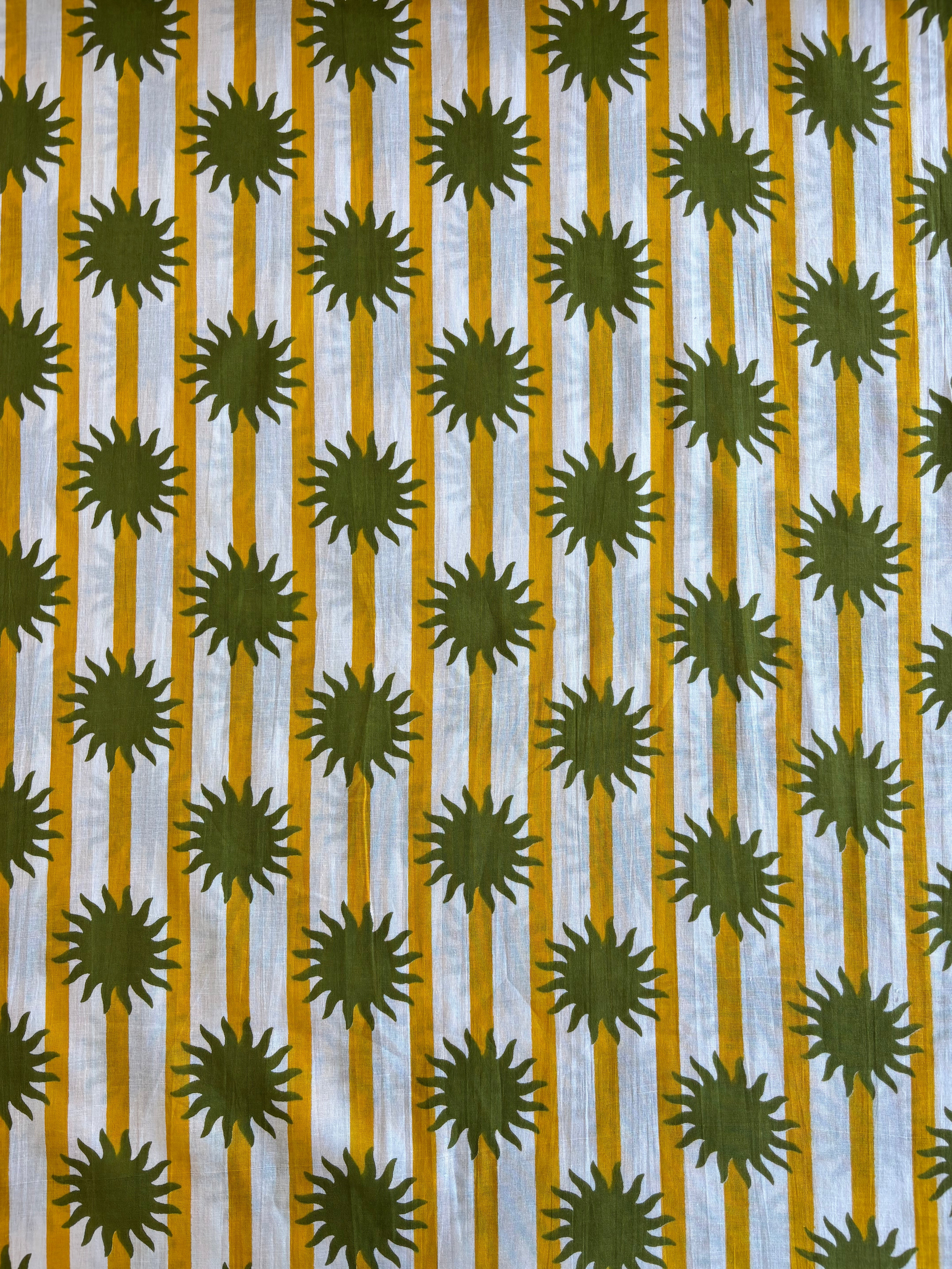 Indian Cotton Print - Solar Power (Green)