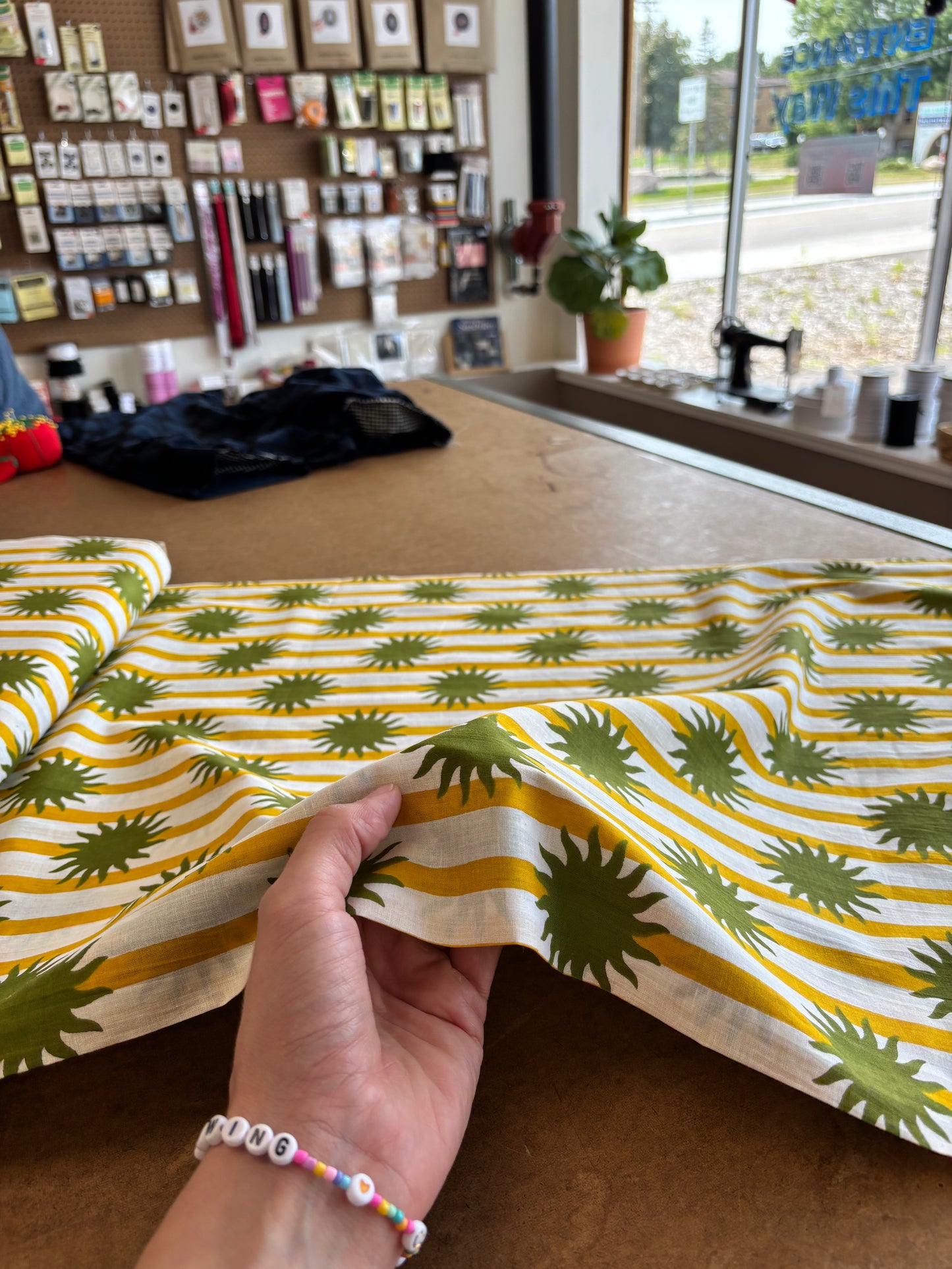 Indian Cotton Print - Solar Power (Green)