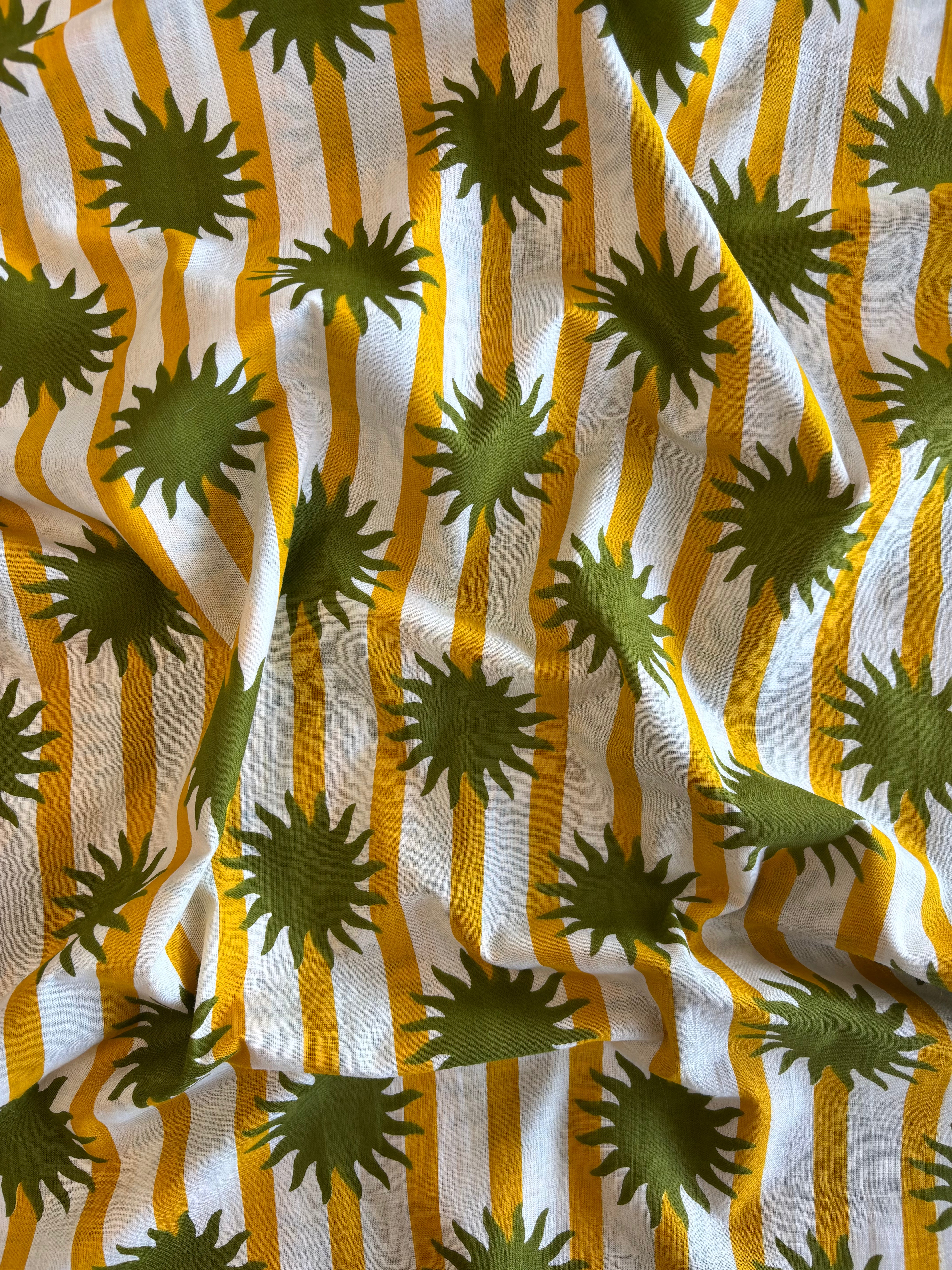 Indian Cotton Print - Solar Power (Green)
