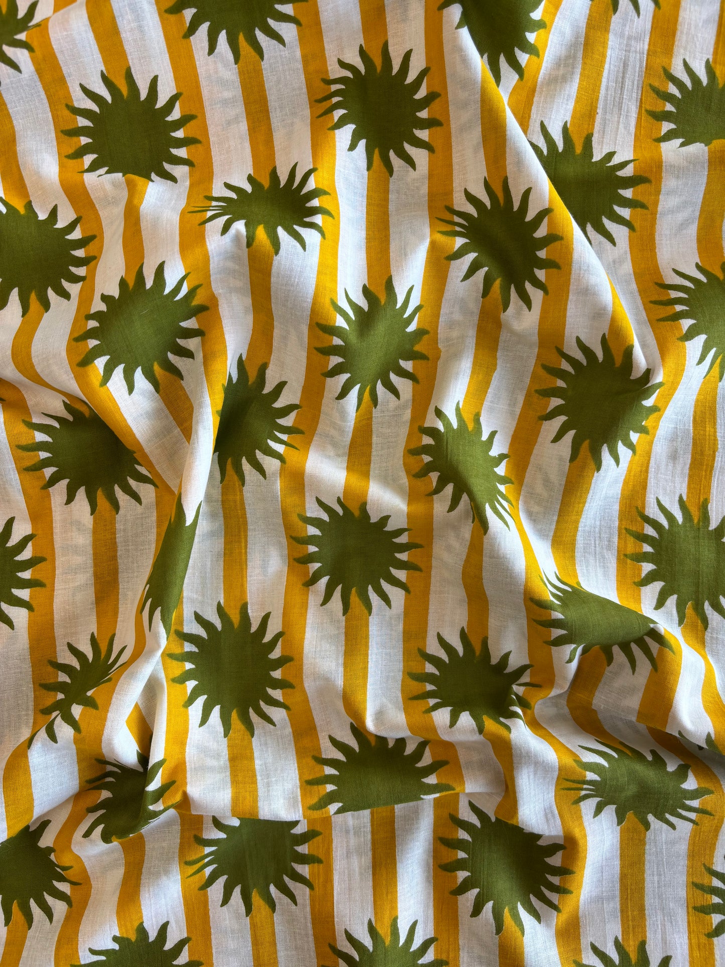 Indian Cotton Print - Solar Power (Green)