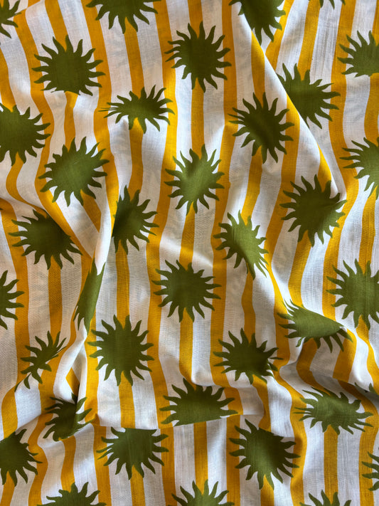 Indian Cotton Print - Solar Power (Green)