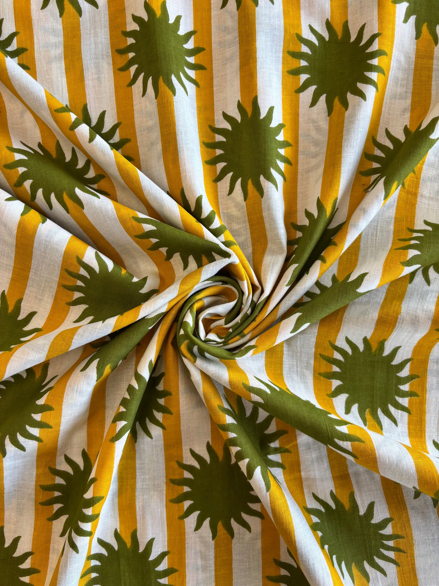 Indian Cotton Print - Solar Power (Green)
