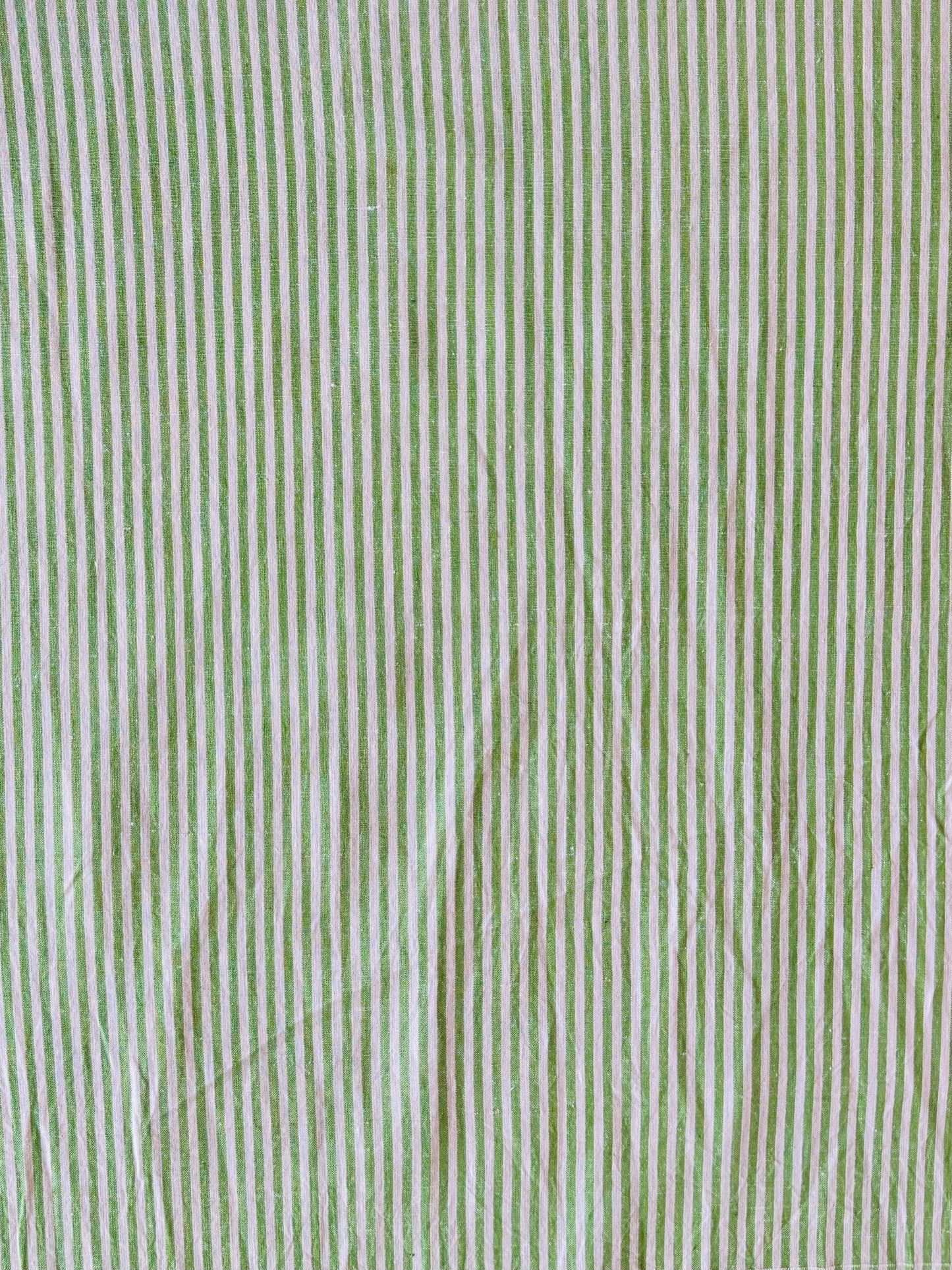 Handloom Cotton - Green & White Stripe