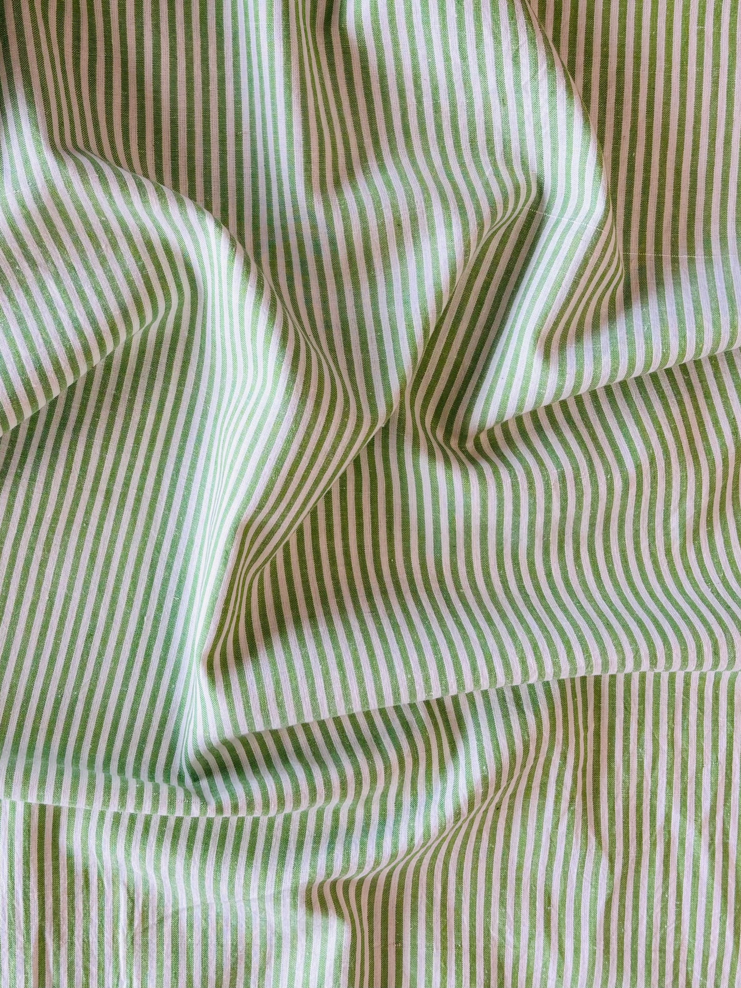Handloom Cotton - Green & White Stripe