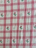 Jamdani Handloom Cotton - Pink Floral Check