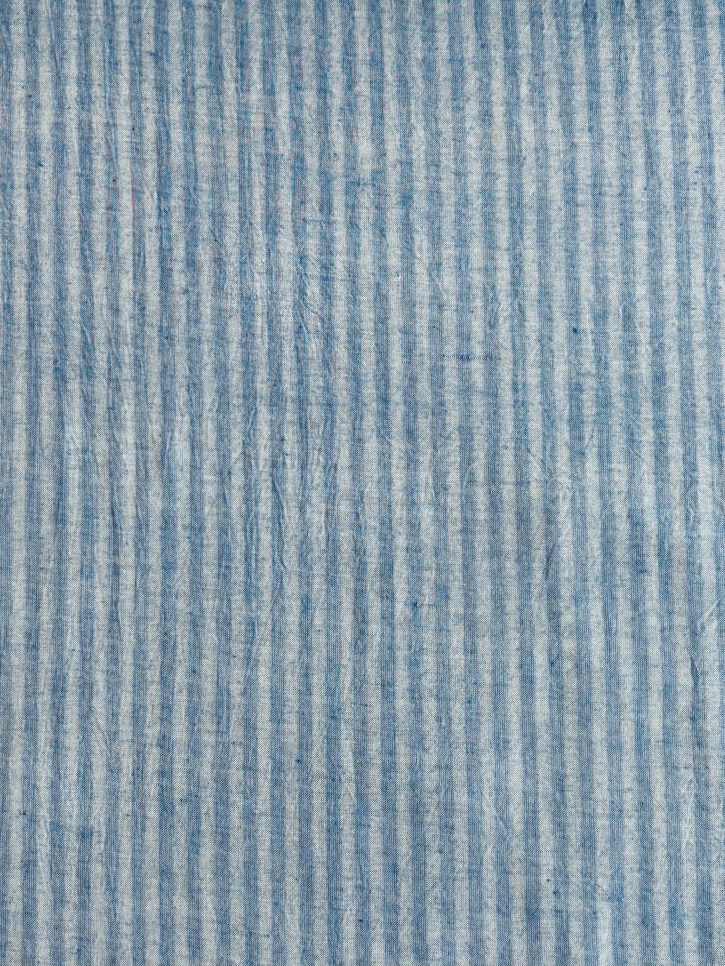Handloom Cotton - Faded Blue Stripe