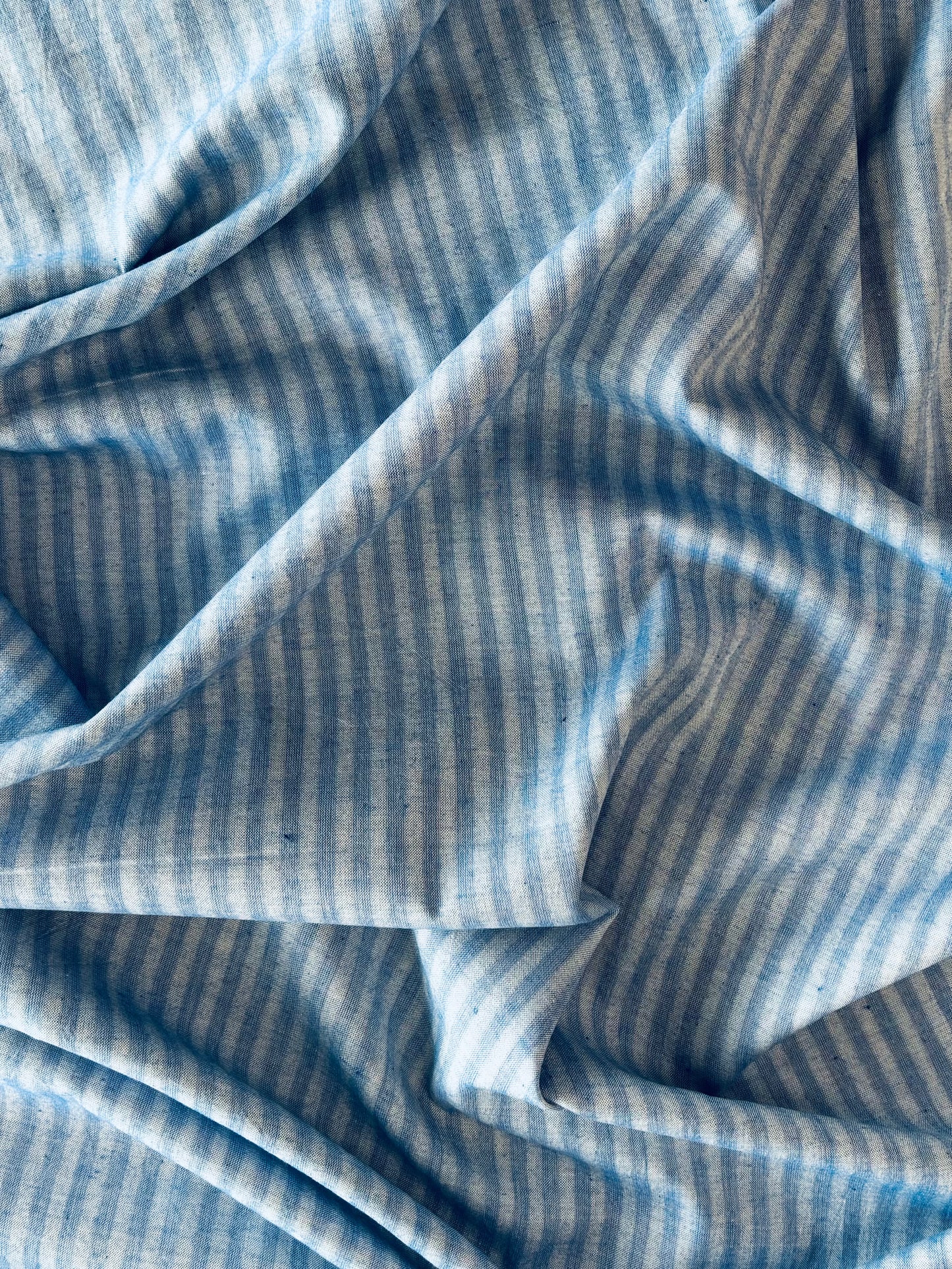 Handloom Cotton - Faded Blue Stripe