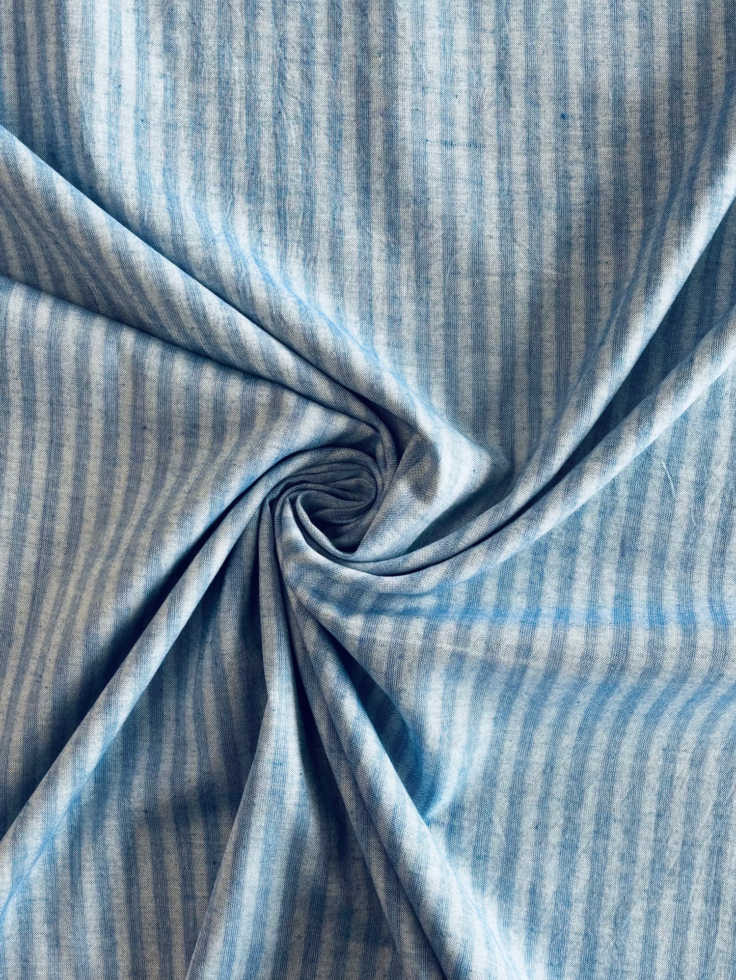Handloom Cotton - Faded Blue Stripe