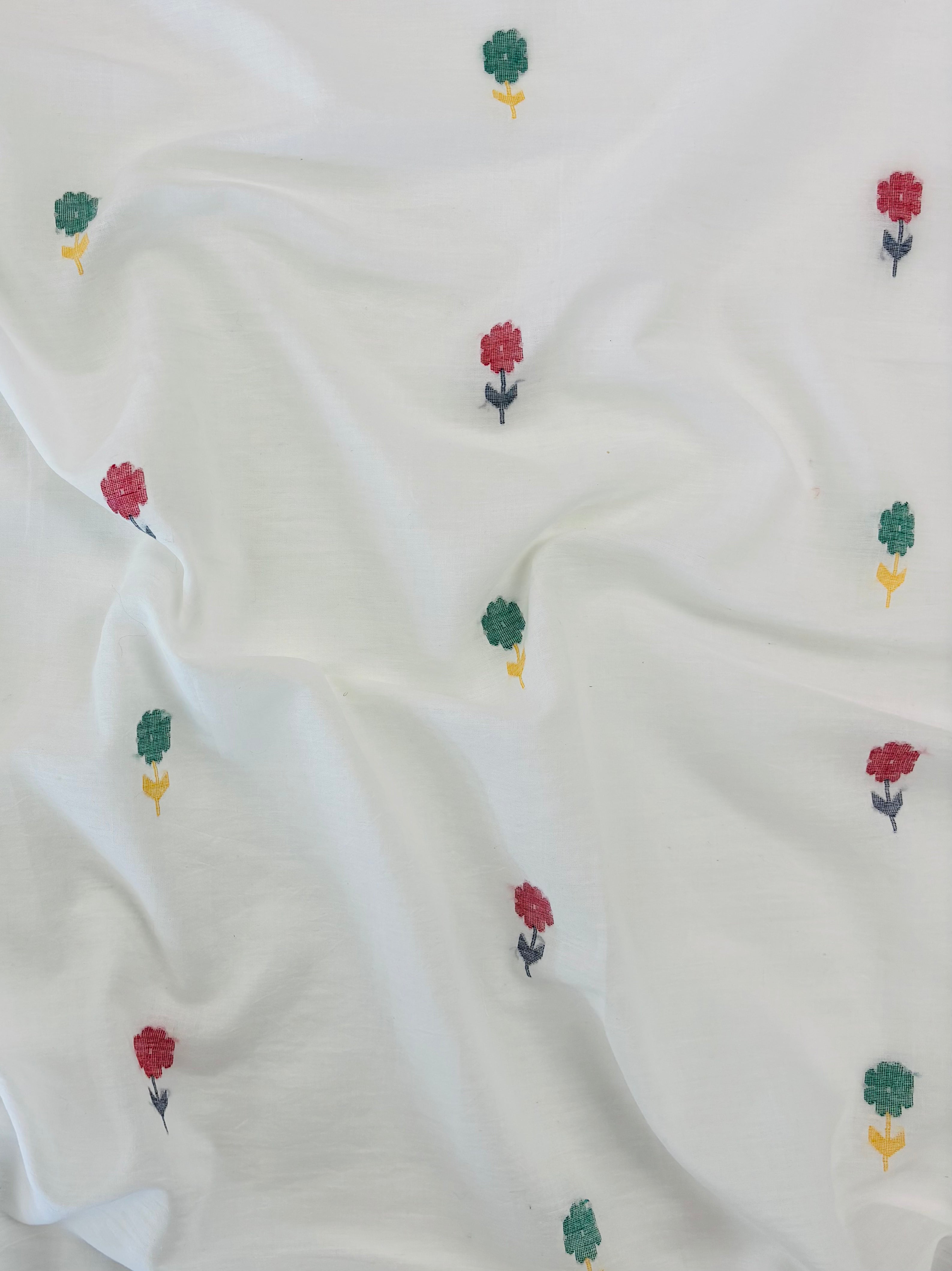 Jamdani Handloom Cotton - Dainty Flowers