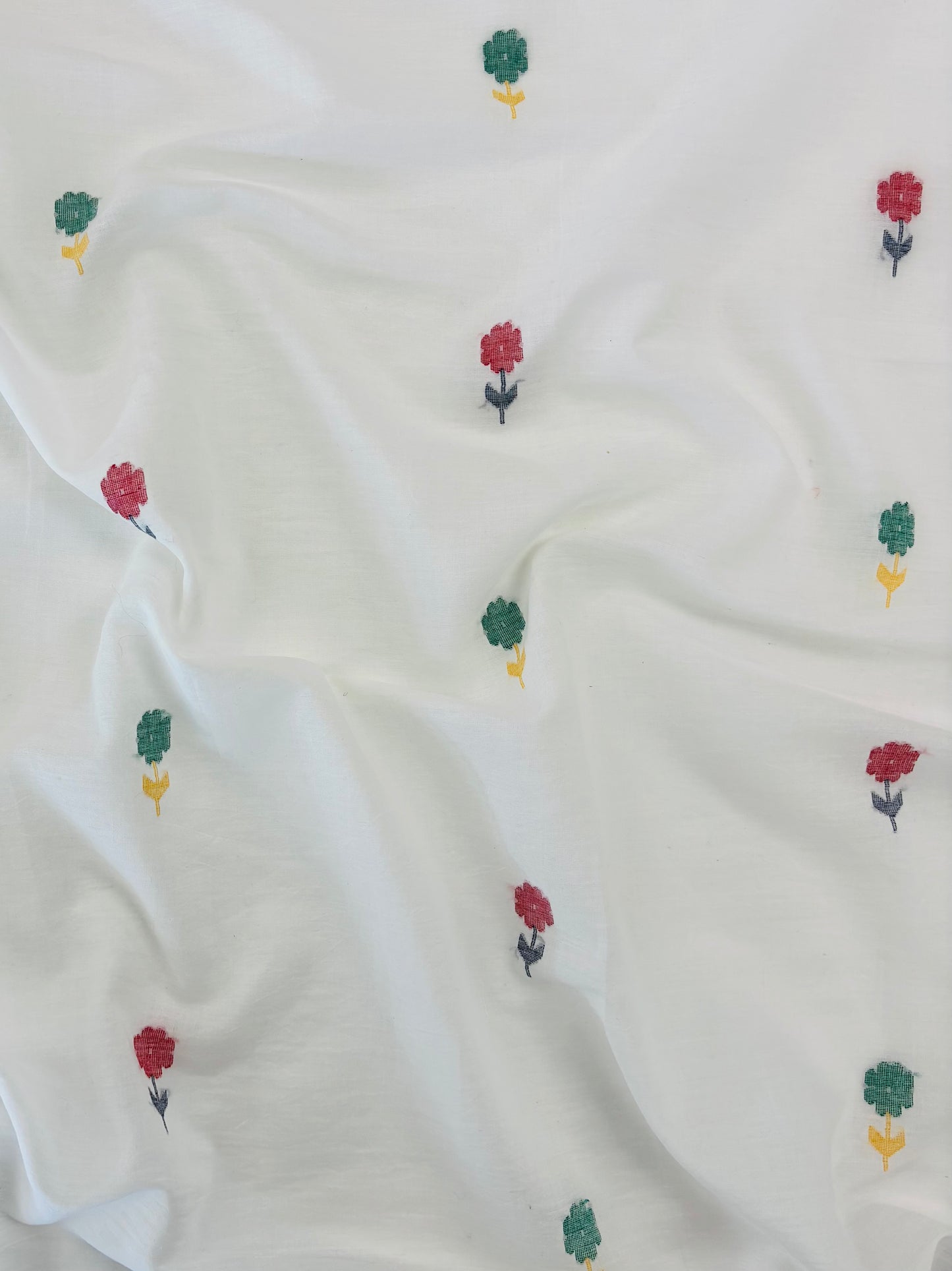 Jamdani Handloom Cotton - Dainty Flowers