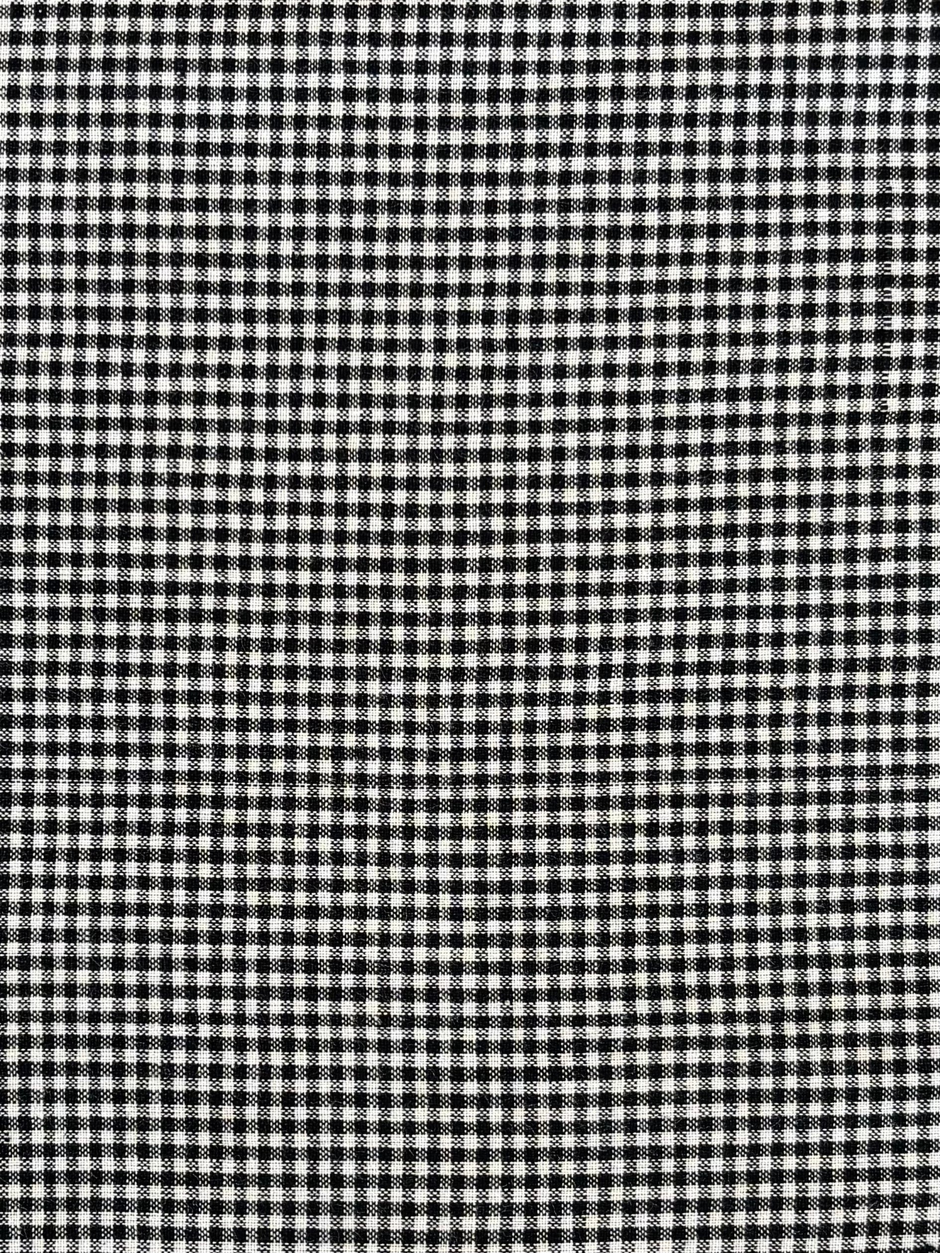 Handloom Cotton - Black & White Tiny Plaid