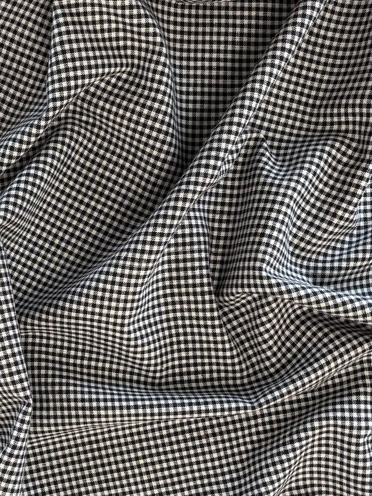 Handloom Cotton - Black & White Tiny Plaid