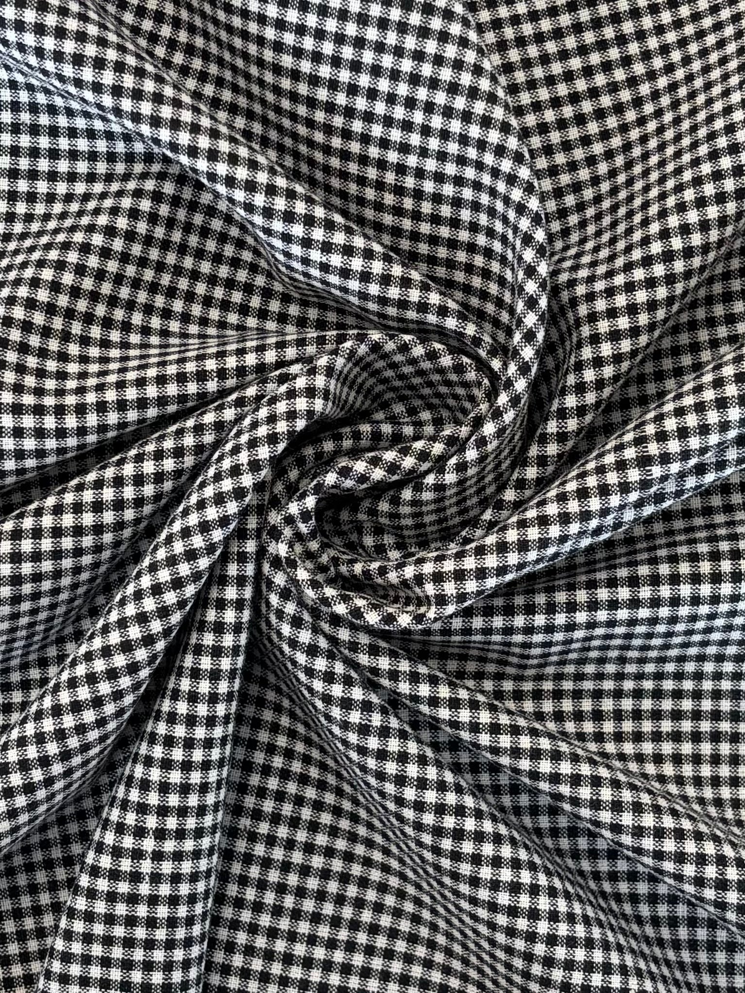Handloom Cotton - Black & White Tiny Plaid