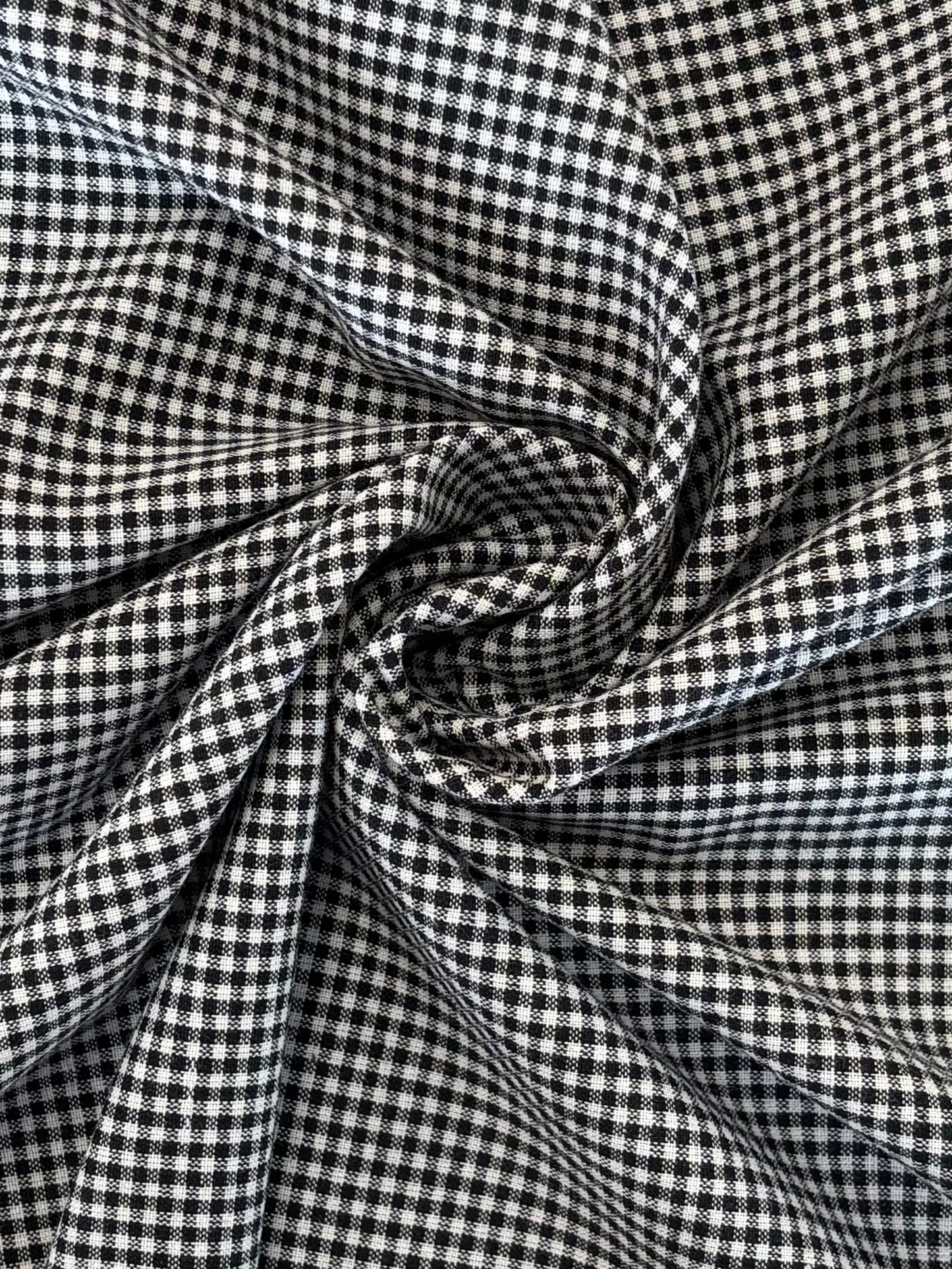 Handloom Cotton - Black & White Tiny Plaid