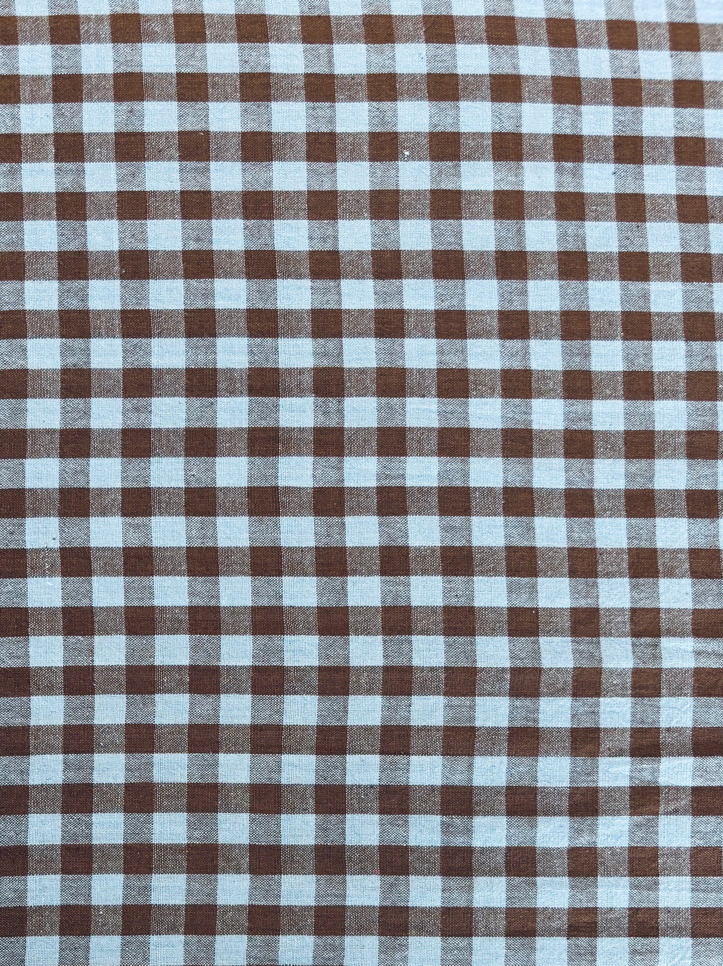 Handloom Cotton - Sky Blue & Chocolate Yarn Dyed Check