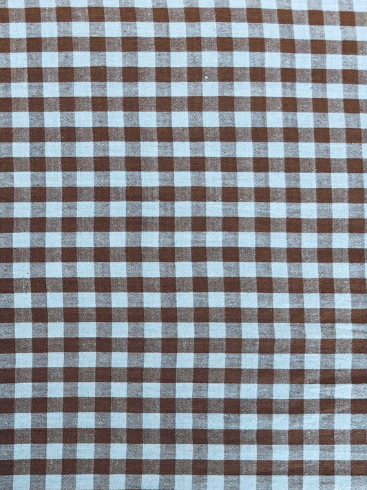 Handloom Cotton - Sky Blue & Chocolate Yarn Dyed Check