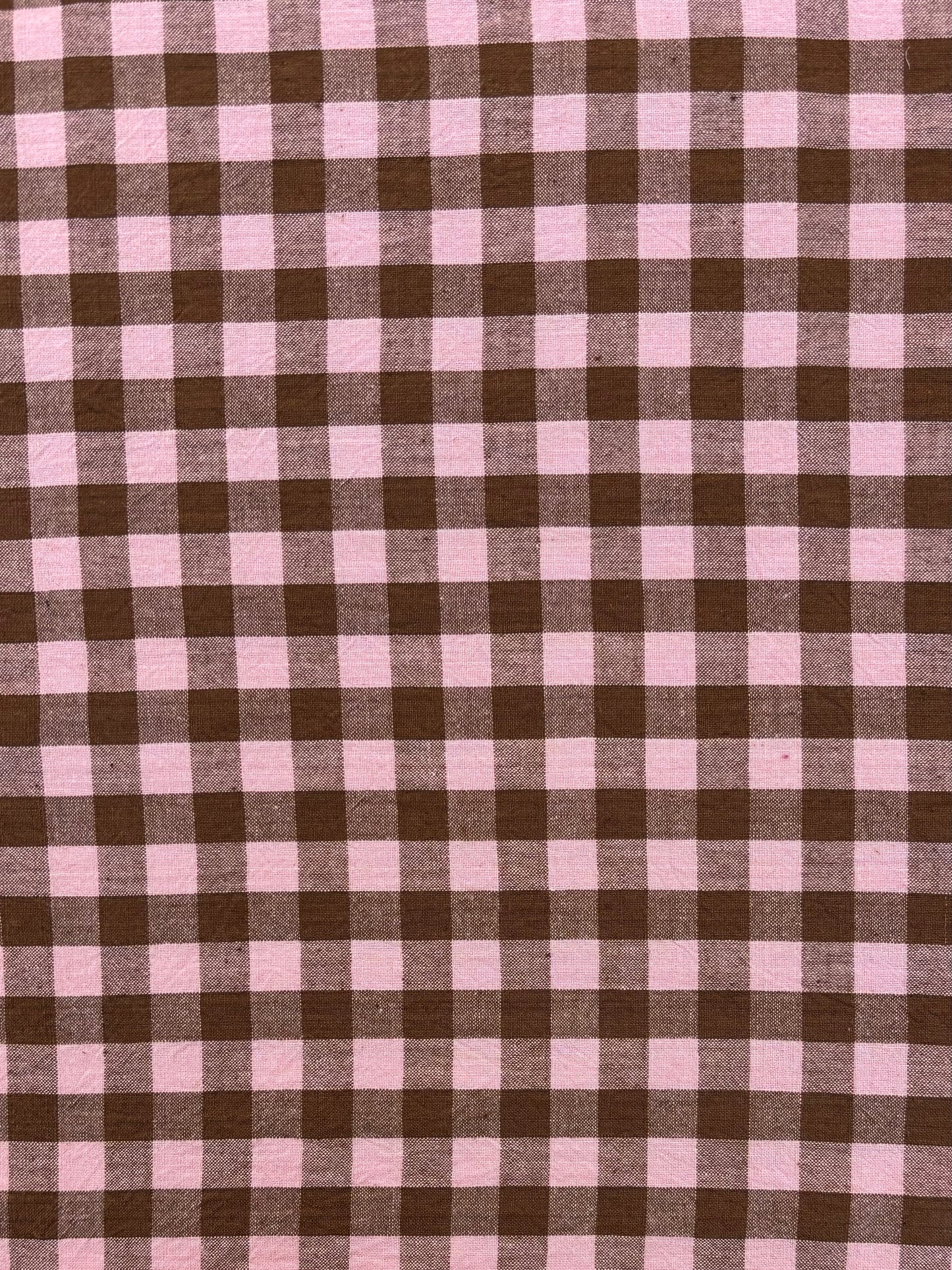 Handloom Cotton - Pink & Chocolate Yarn Dyed Check