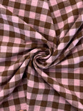 Handloom Cotton - Pink & Chocolate Yarn Dyed Check