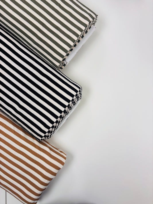 Yarn Dyed Stripe Rib - Pickle