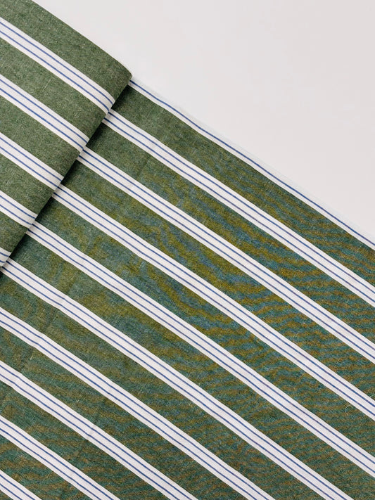 Fruit Stripe Linen Blend - Green Melon