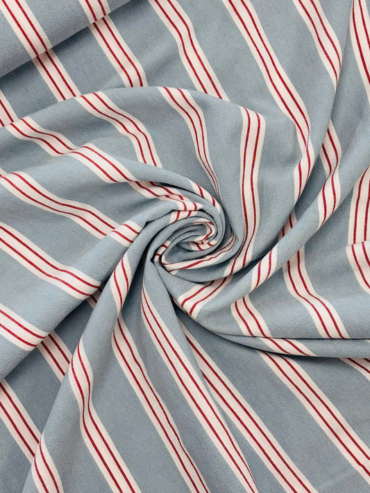Fruit Stripe Linen Blend - Blueberry