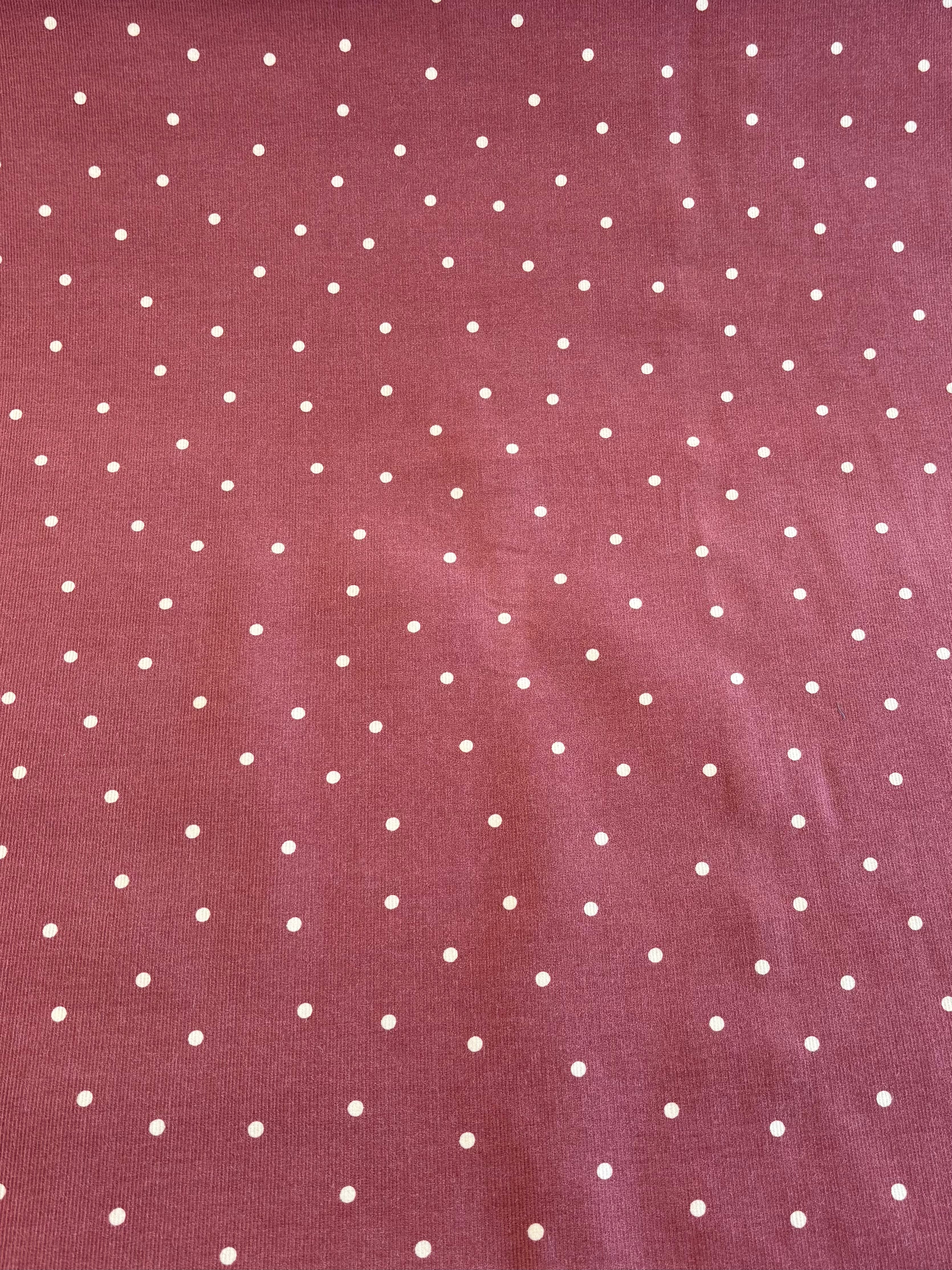 Kokka - Babywale Polka Dot Corduroy (Deep Red)
