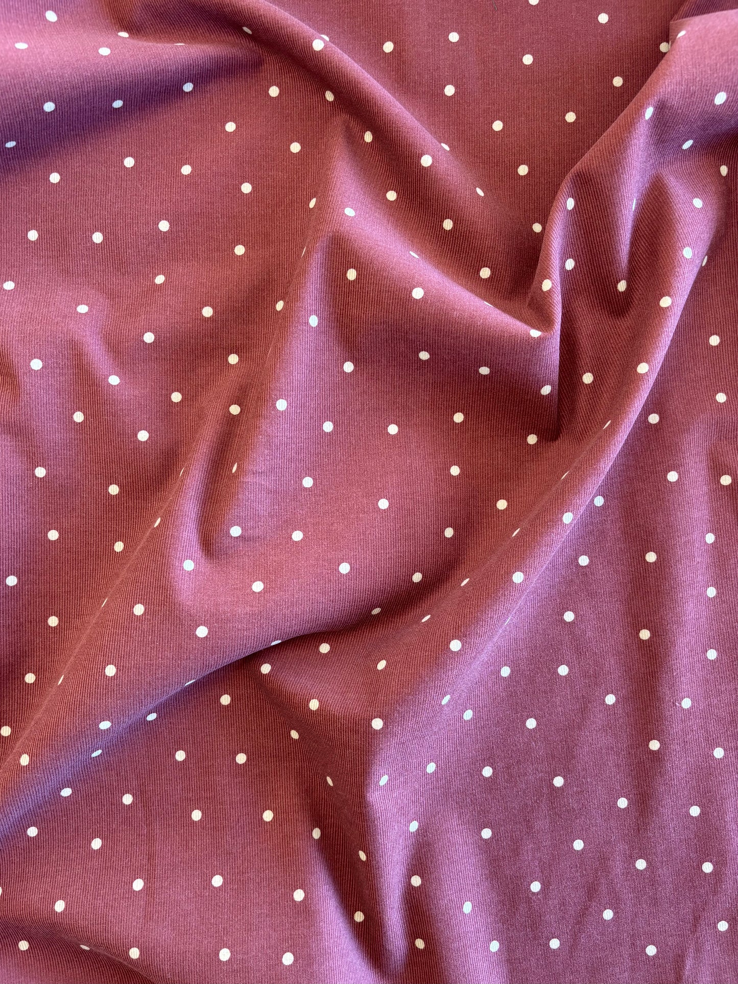 Kokka - Babywale Polka Dot Corduroy (Deep Red)