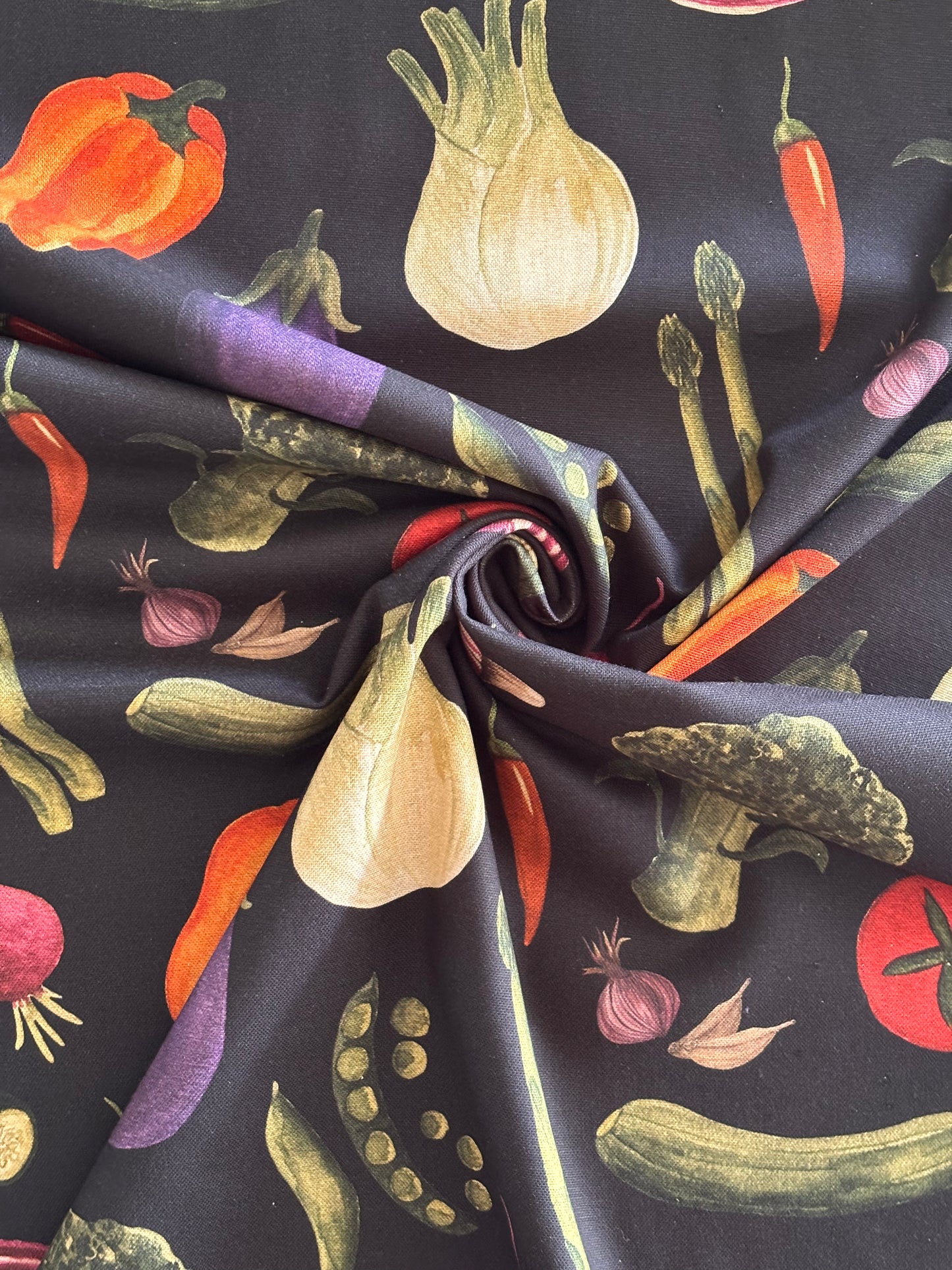 Vegetable Melange - Lightweight Canvas (Black)
