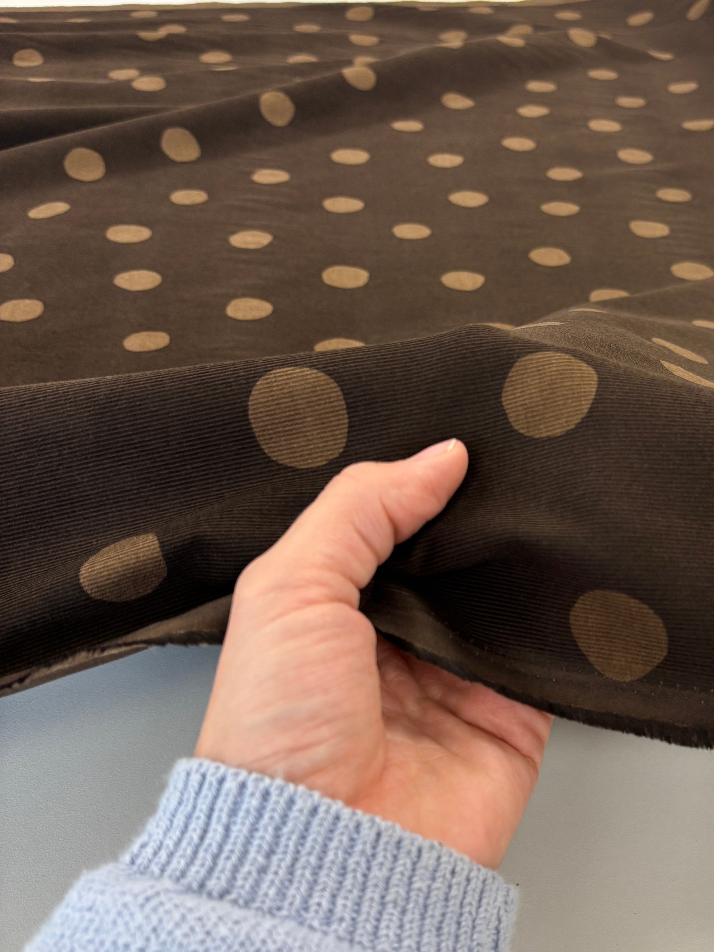 Babywale Polka Dot Corduroy - Chocolate