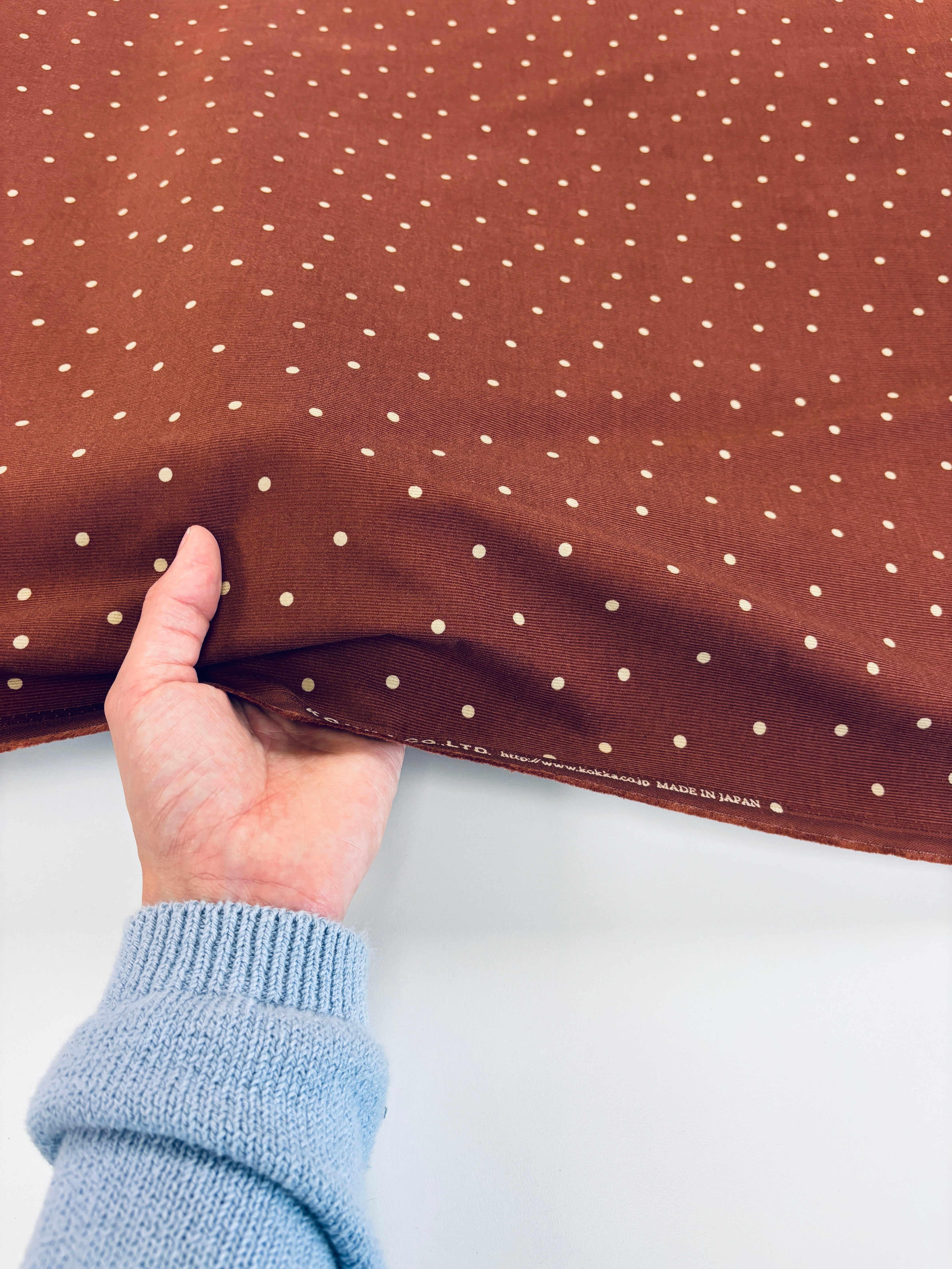 Kokka - Babywale Polka Dot Corduroy (Deep Red)