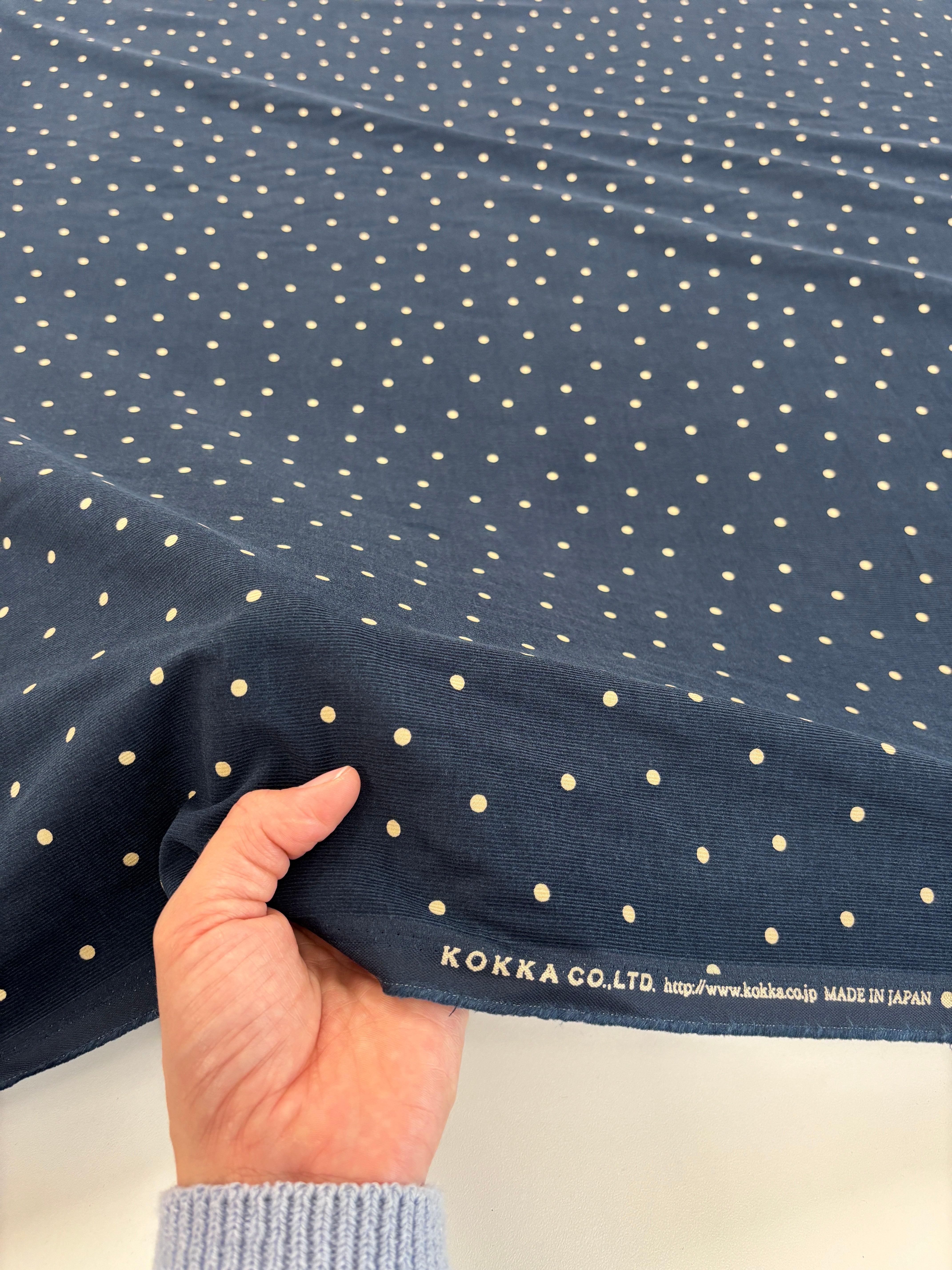 Kokka - Babywale Polka Dot Corduroy (Navy)