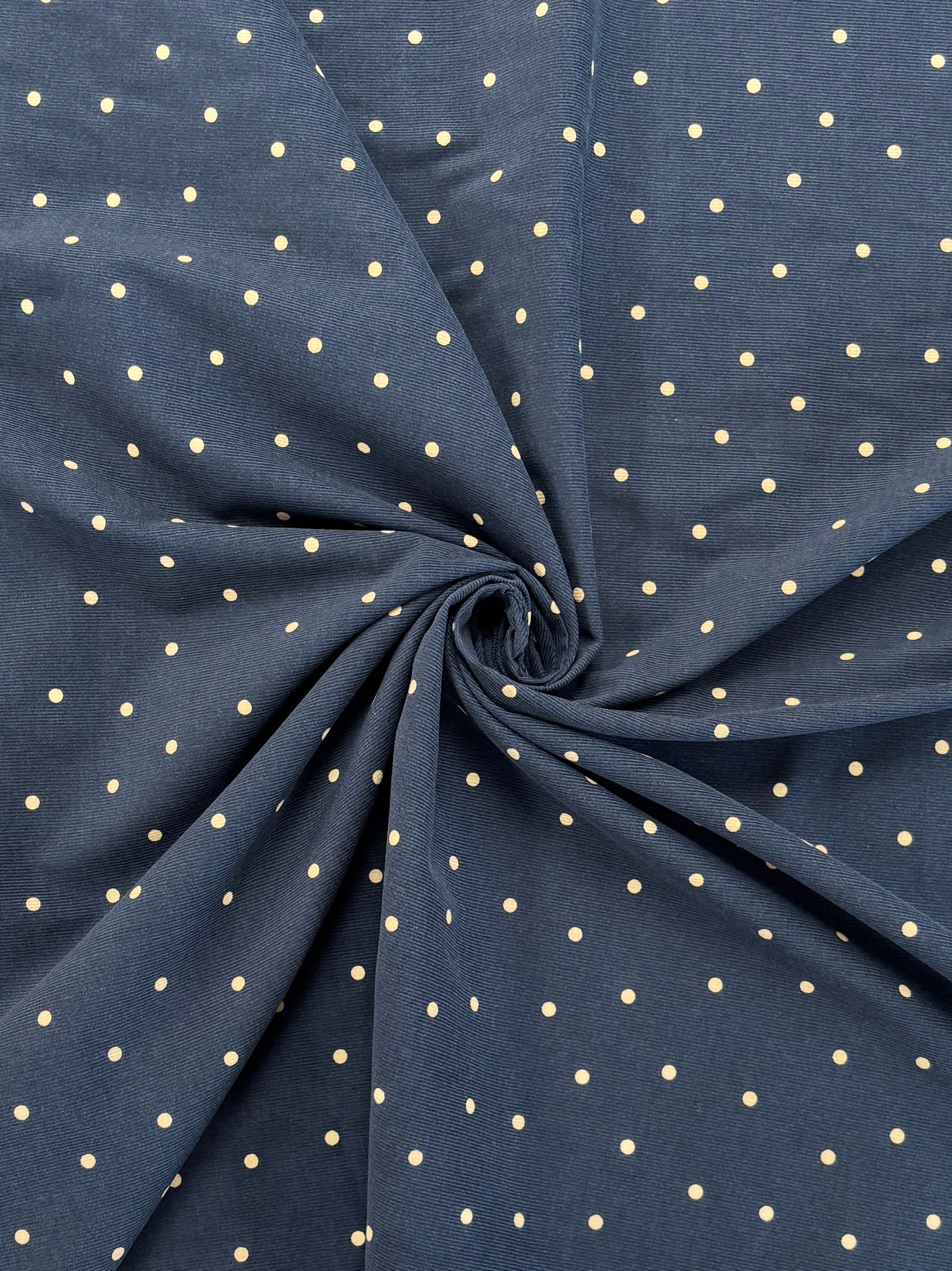 Kokka - Babywale Polka Dot Corduroy (Navy)