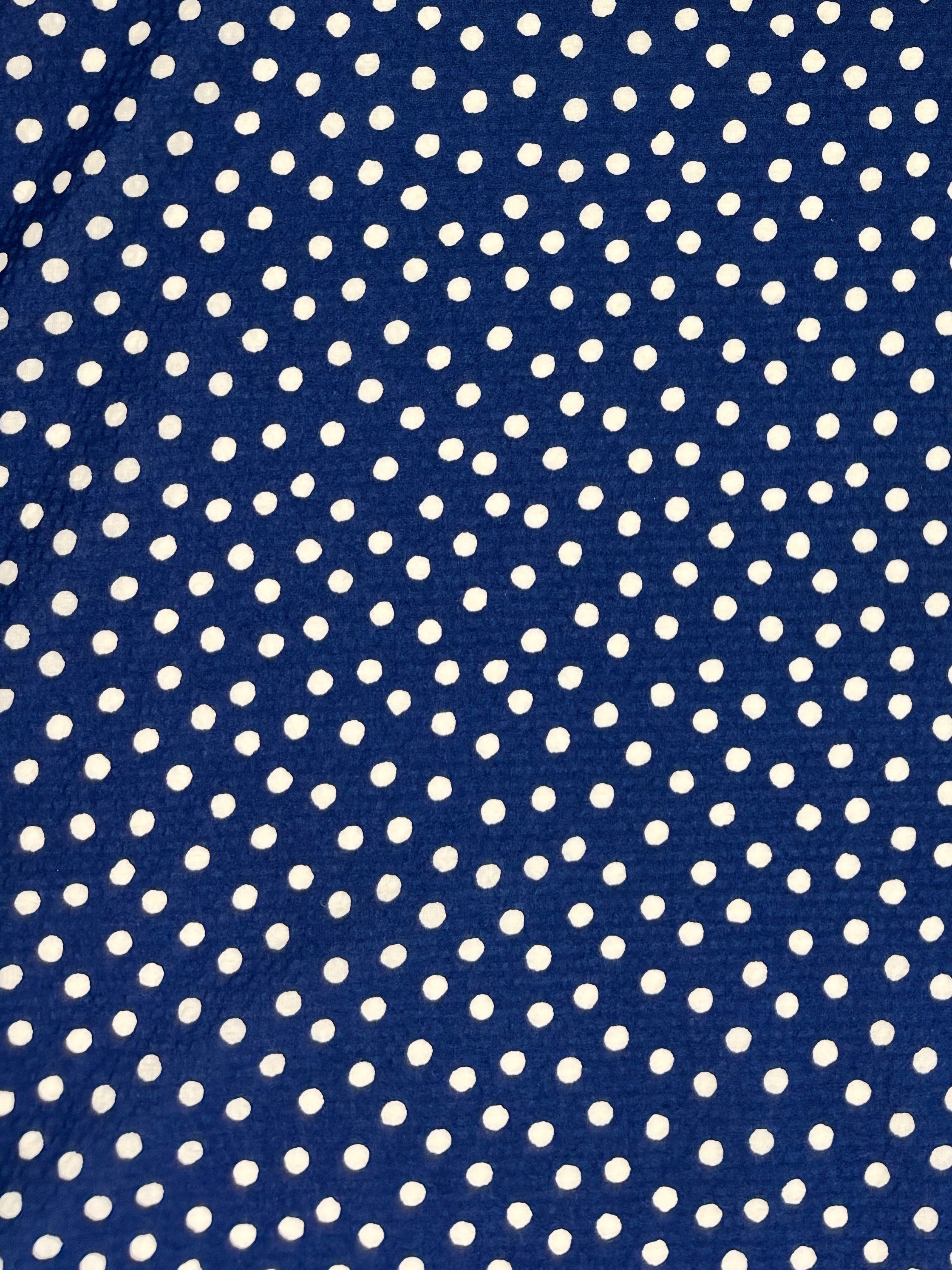 Polka Dot Ripple Cotton - Deep Blue