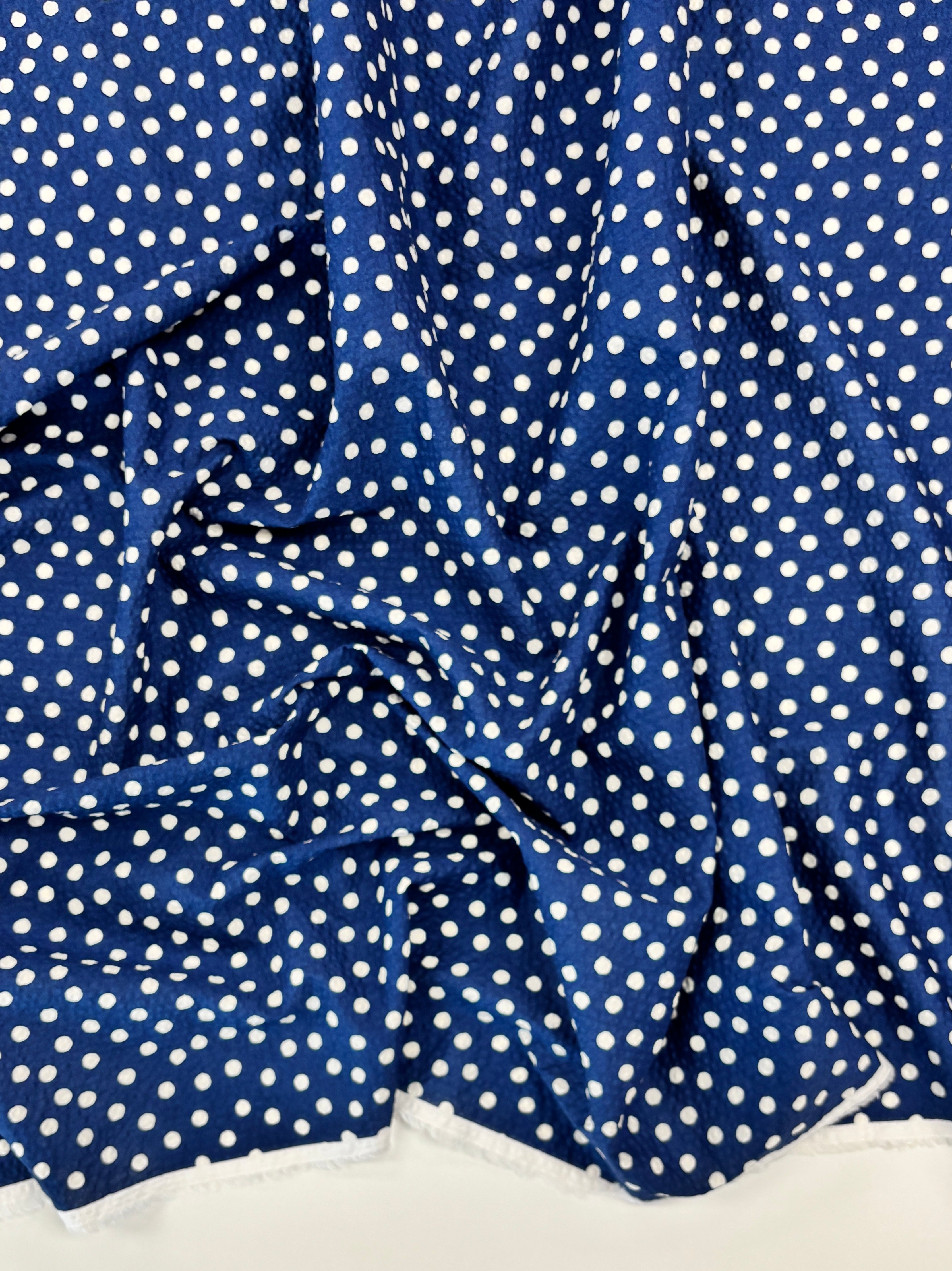Polka Dot Ripple Cotton - Deep Blue