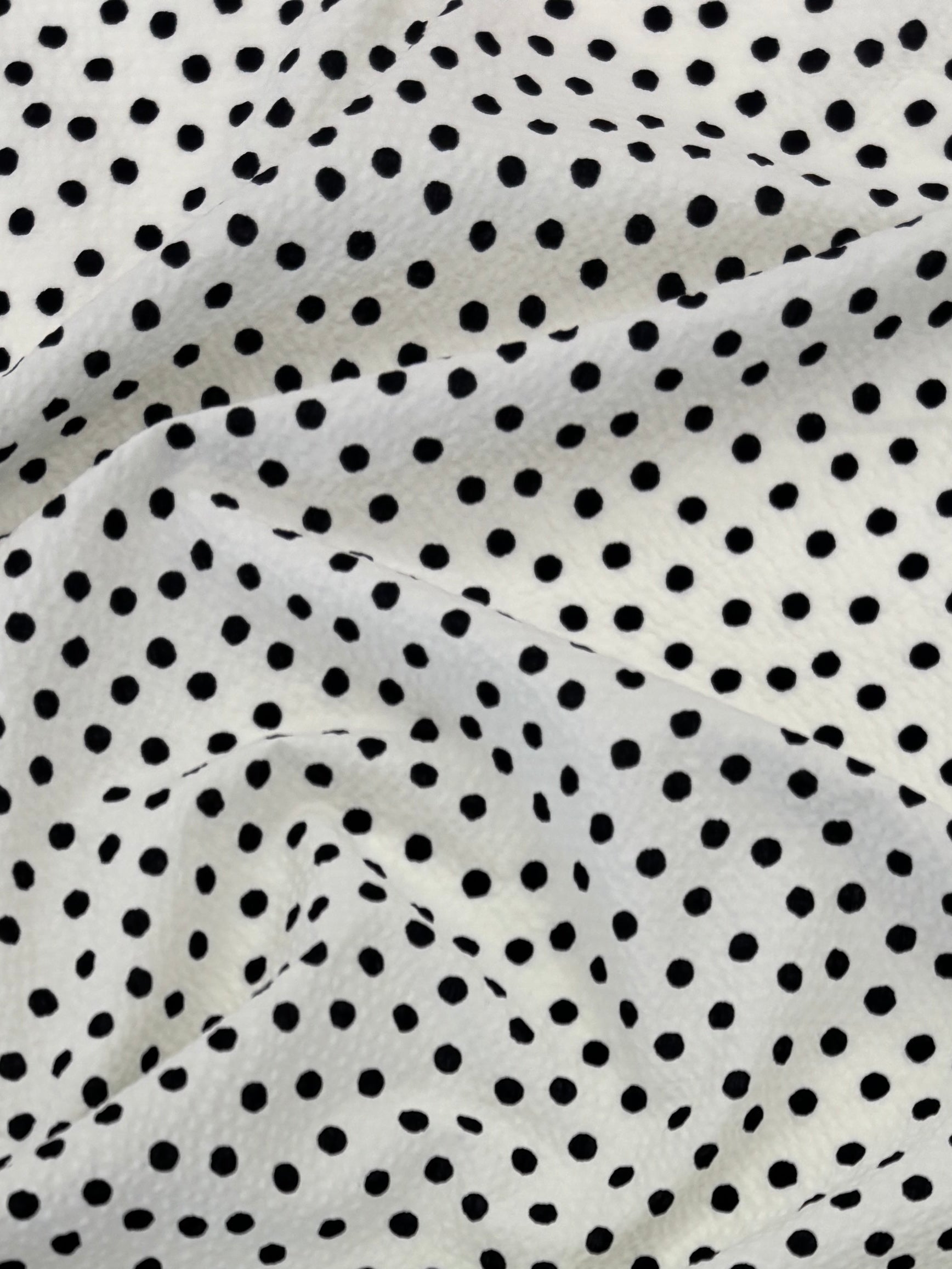 Polka Dot Ripple Cotton - Off-White