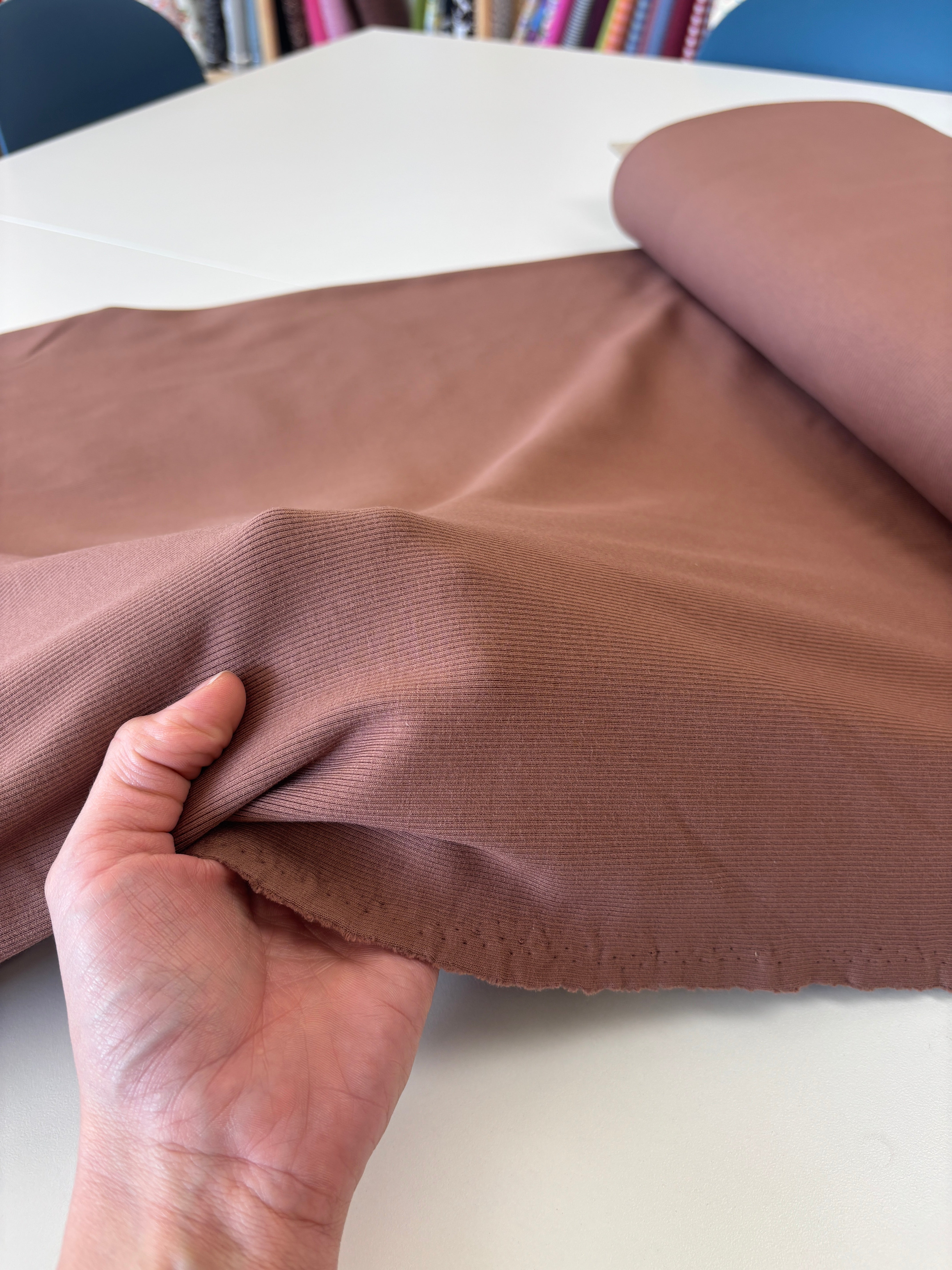 Organic American Milled Cotton Rib - Cocoa