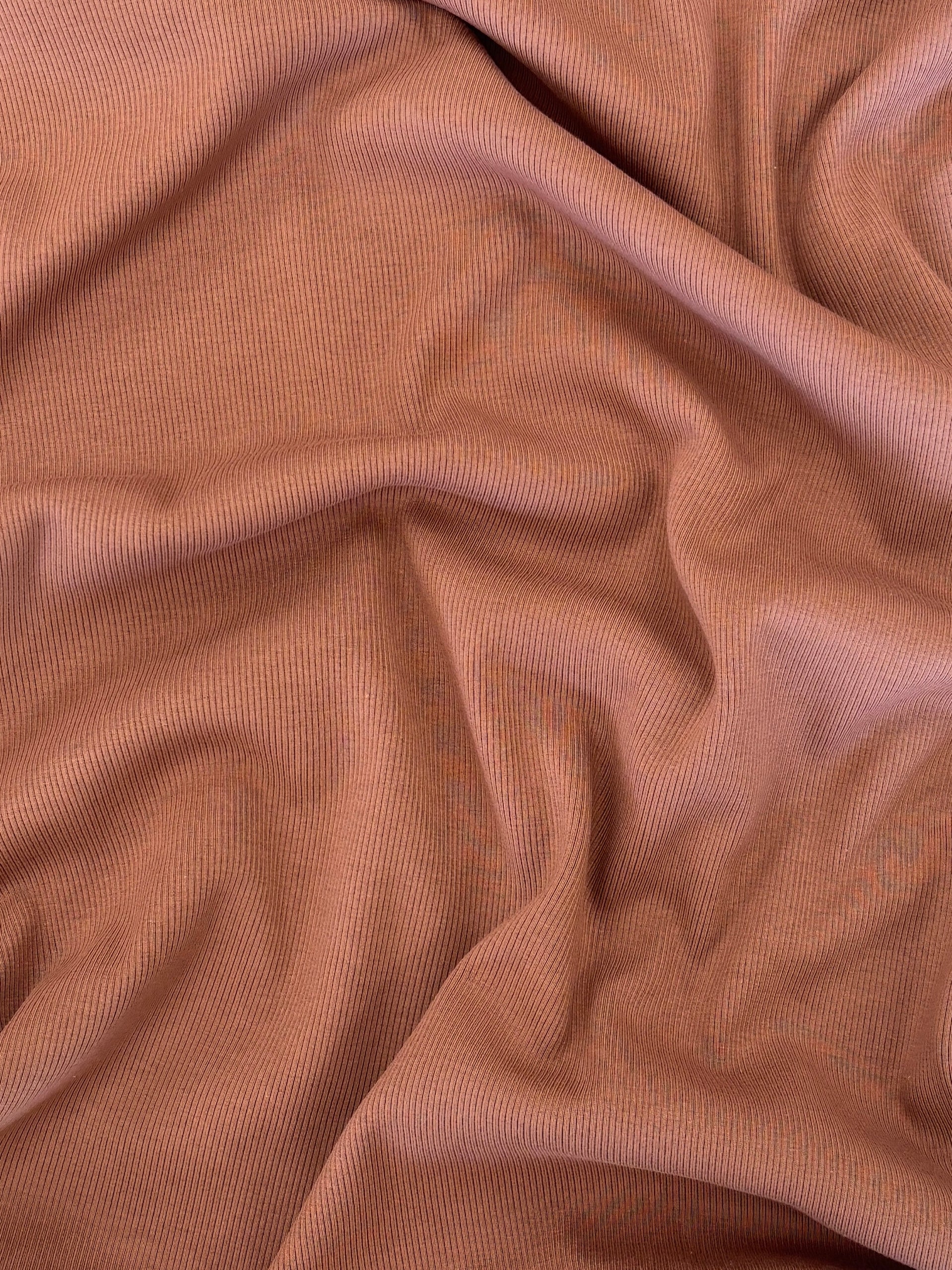 Organic American Milled Cotton Rib - Cocoa