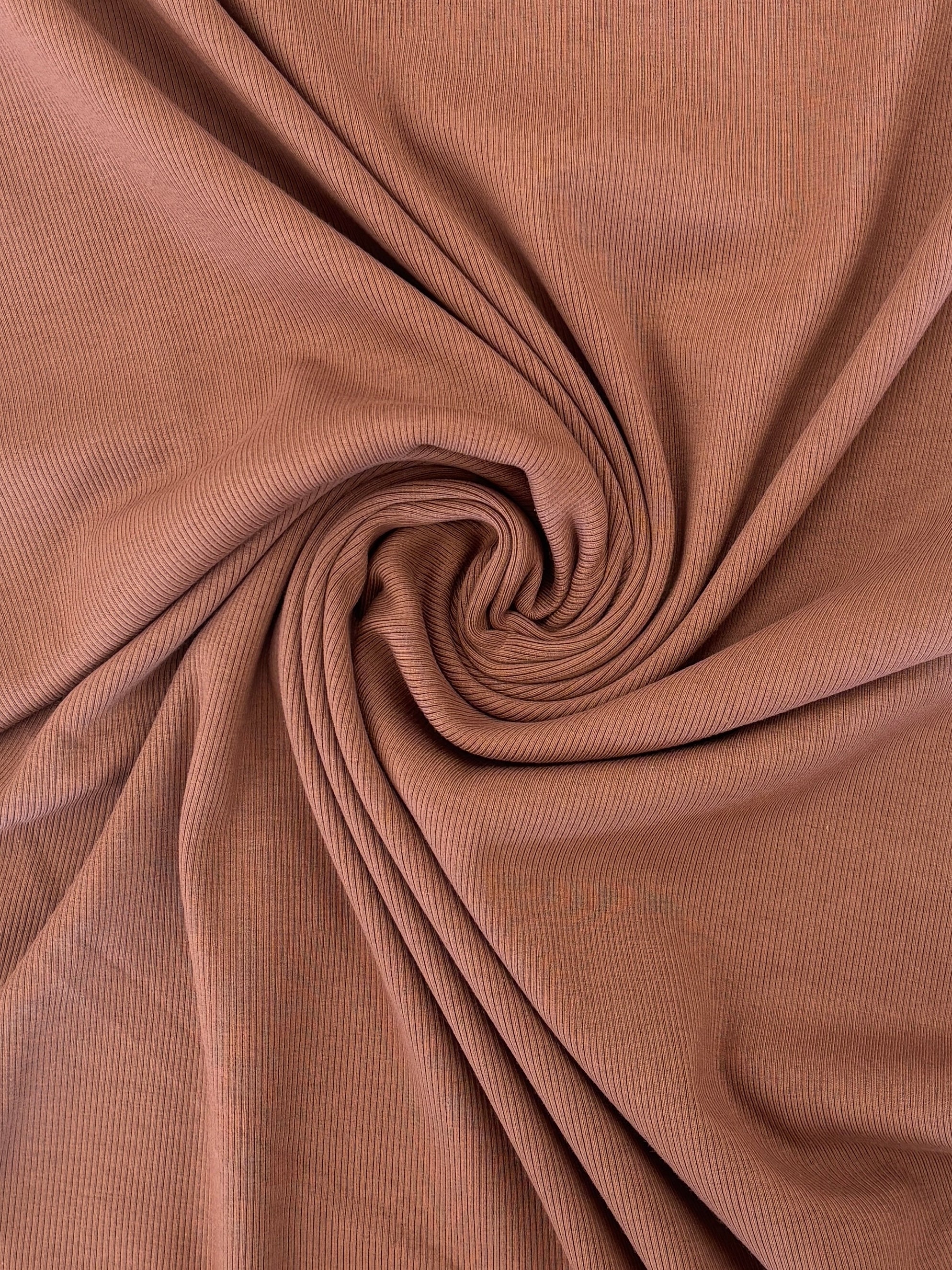 Organic American Milled Cotton Rib - Cocoa
