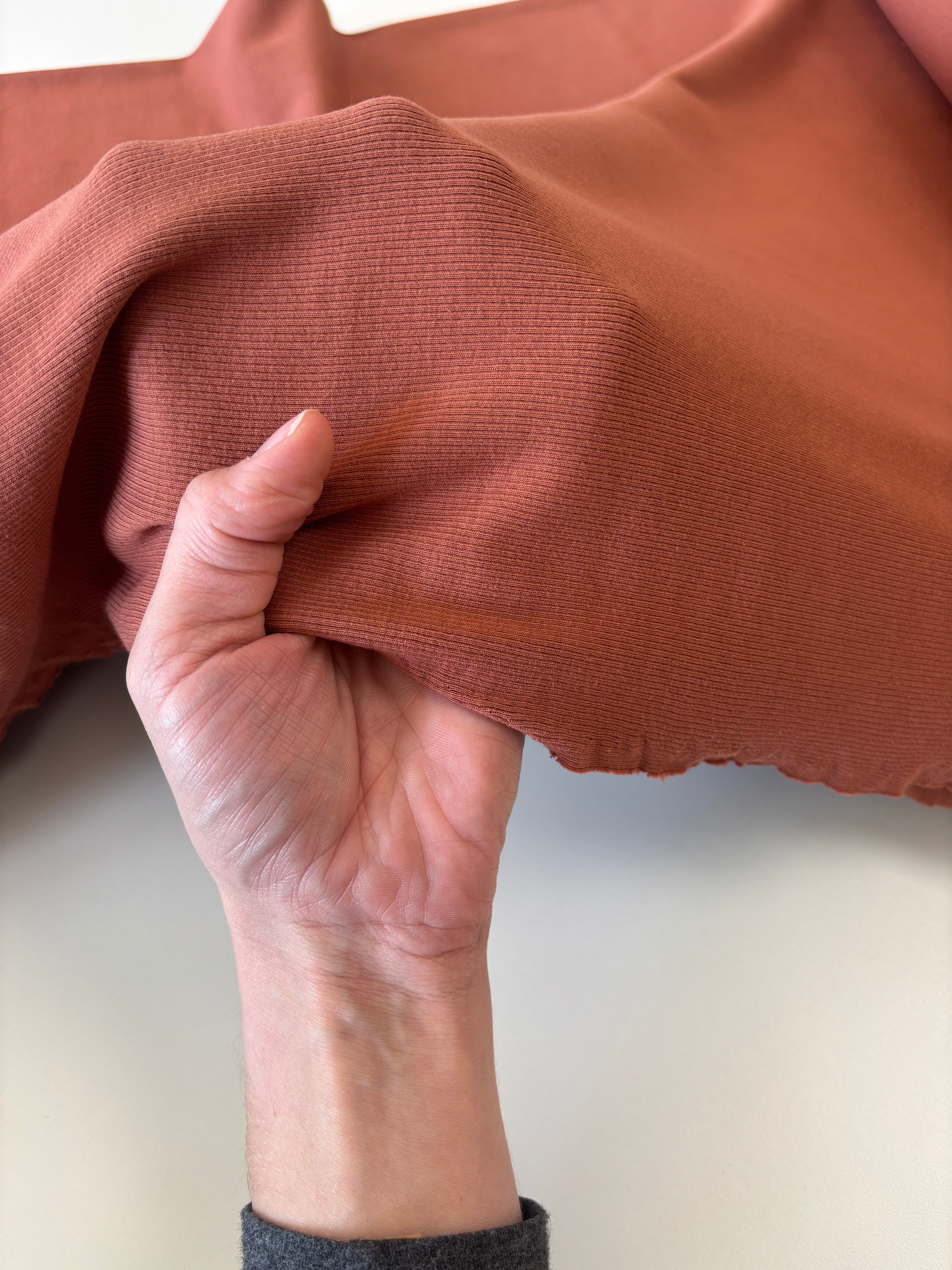 Organic American Milled Cotton Rib - Cinnamon
