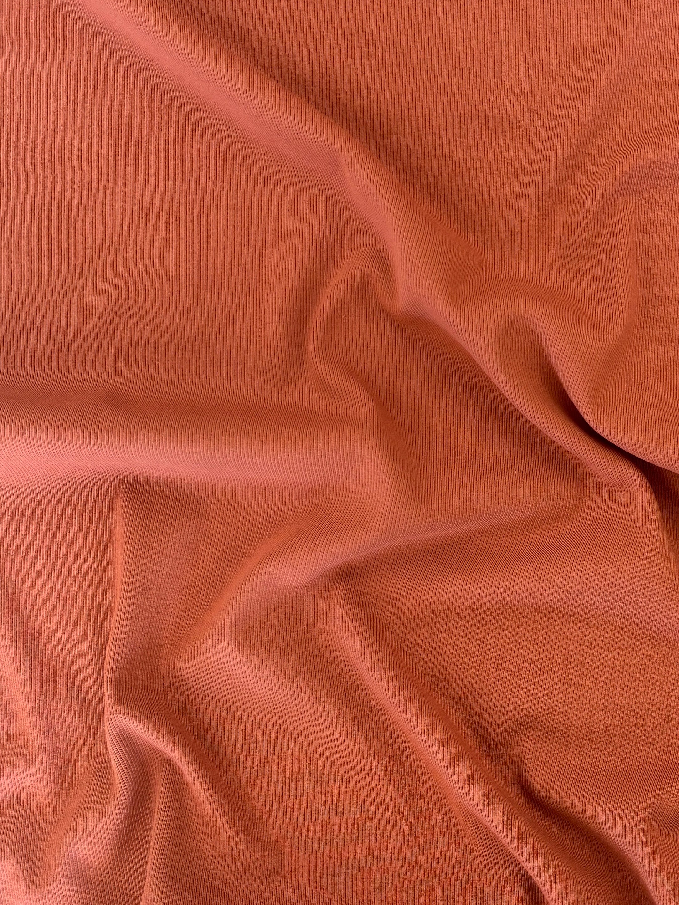 Organic American Milled Cotton Rib - Cinnamon