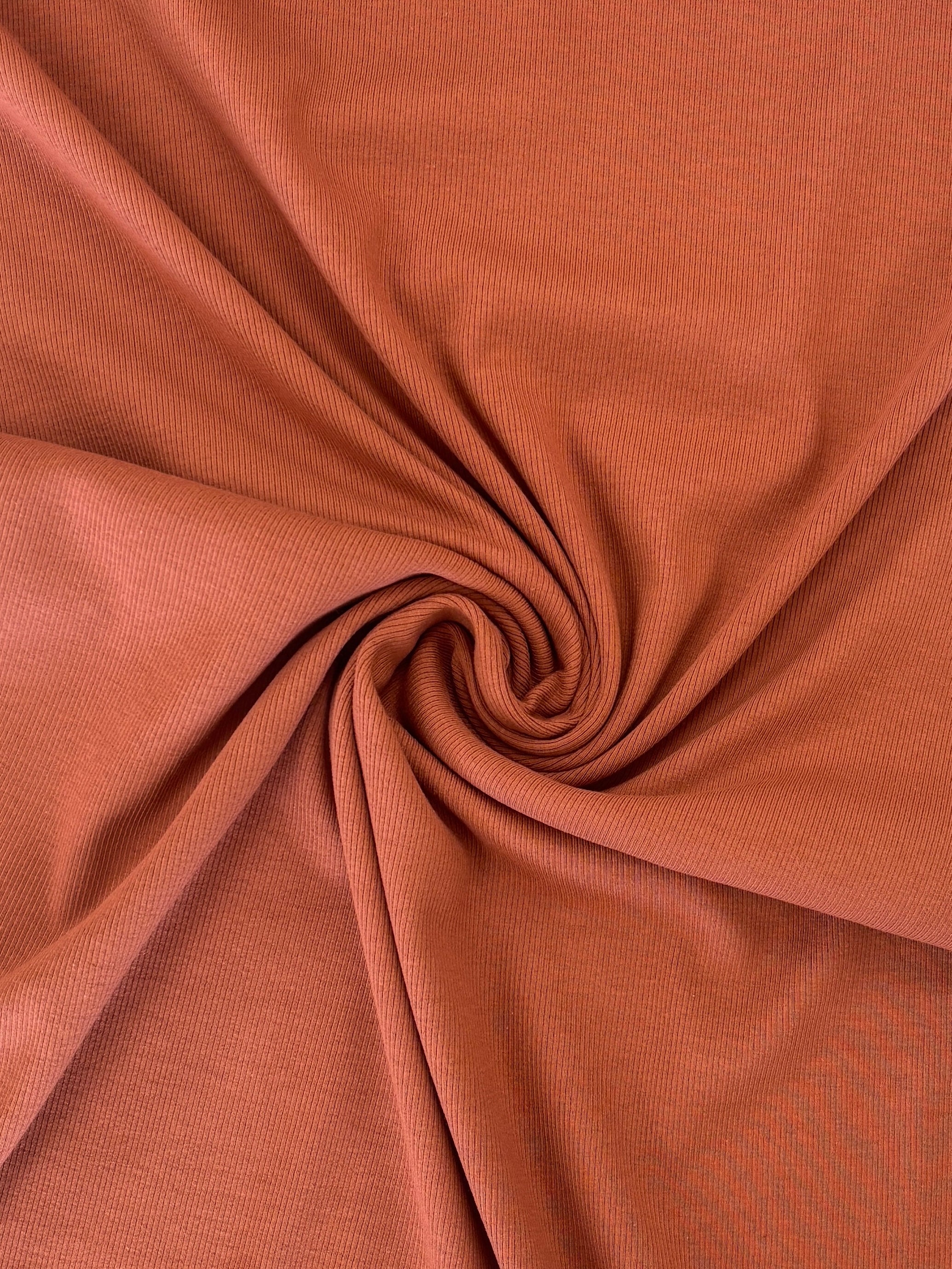 Organic American Milled Cotton Rib - Cinnamon