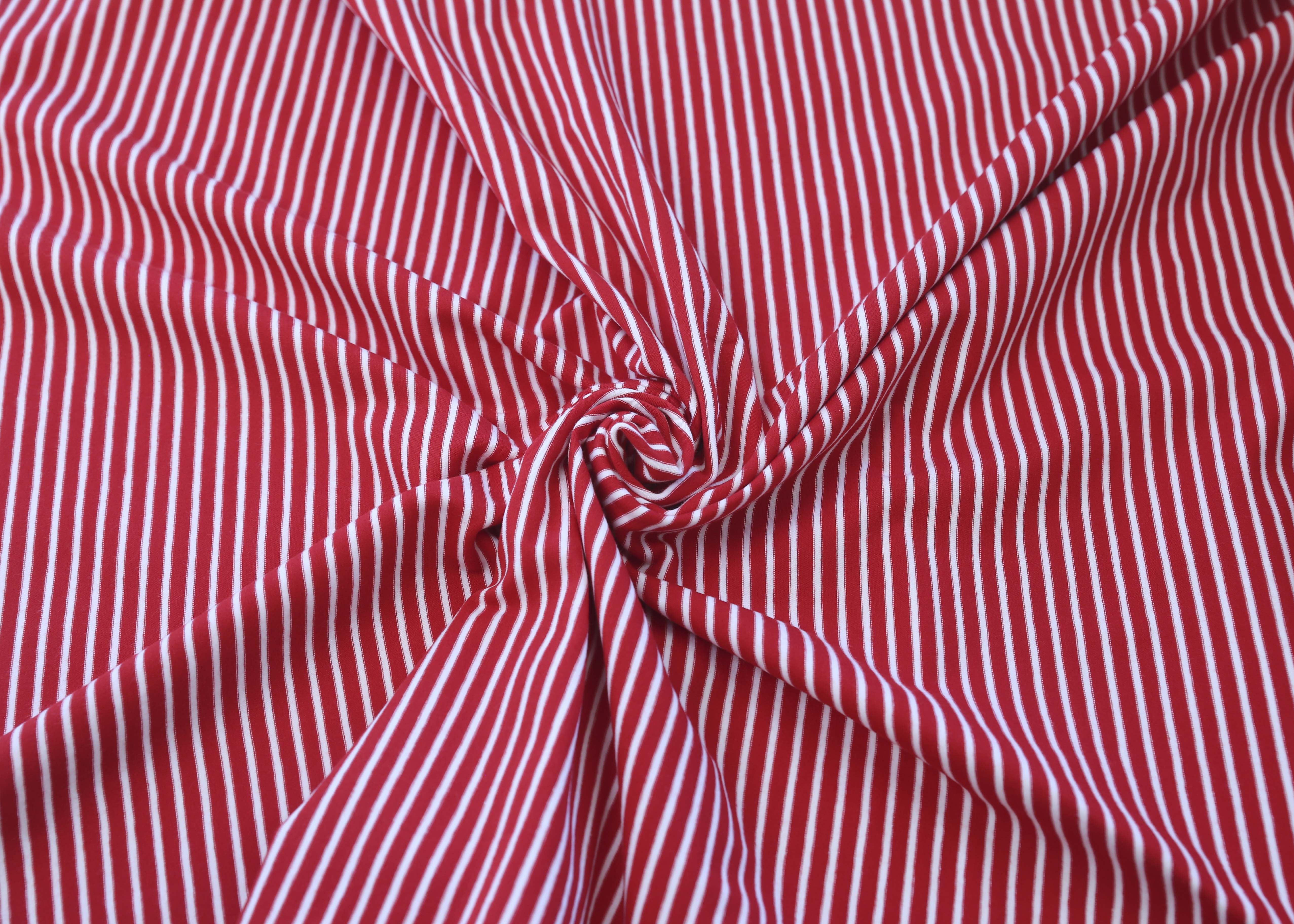 Harbor Stripe Cotton Jersey - Red