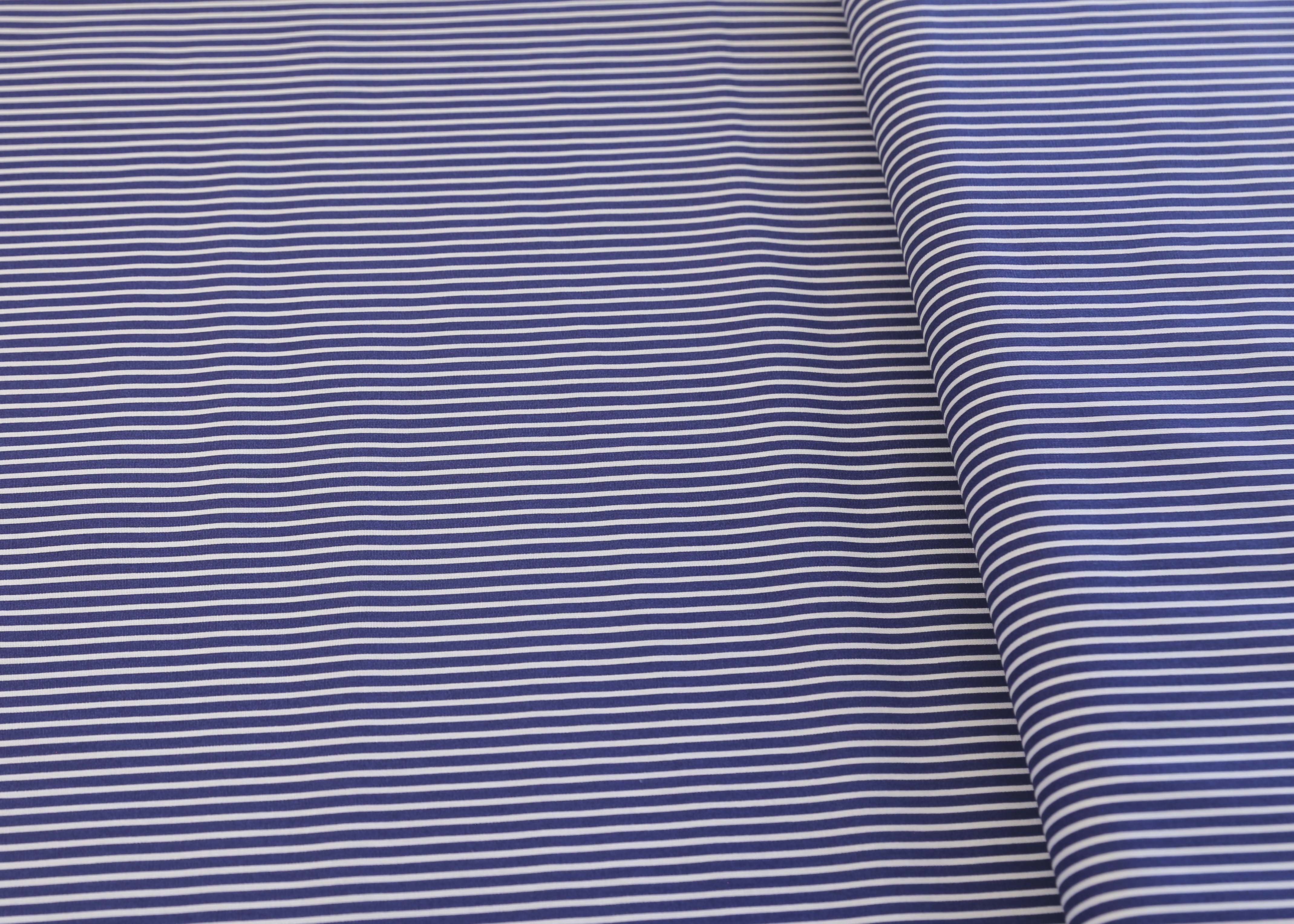 Poplin Stripe - Cobalt (OEKO-TEX Standard 100)