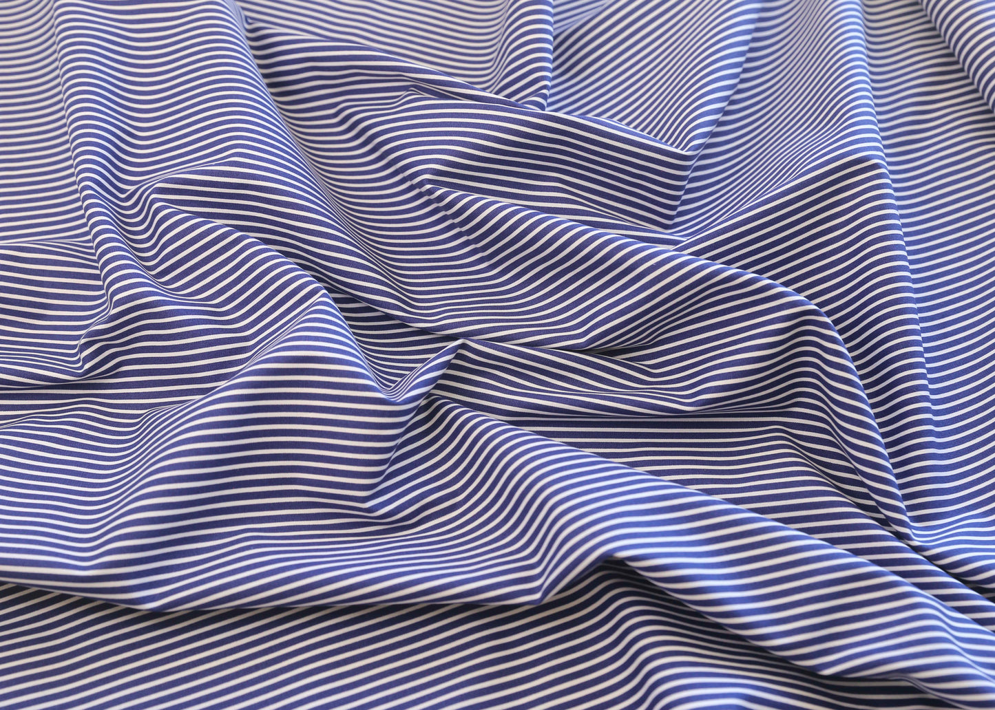 Poplin Stripe - Cobalt (OEKO-TEX Standard 100)