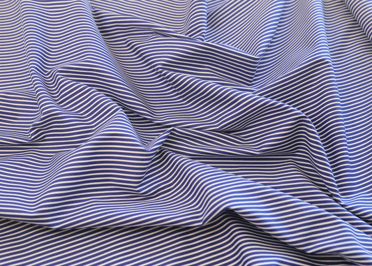 Poplin Stripe - Cobalt (OEKO-TEX Standard 100)