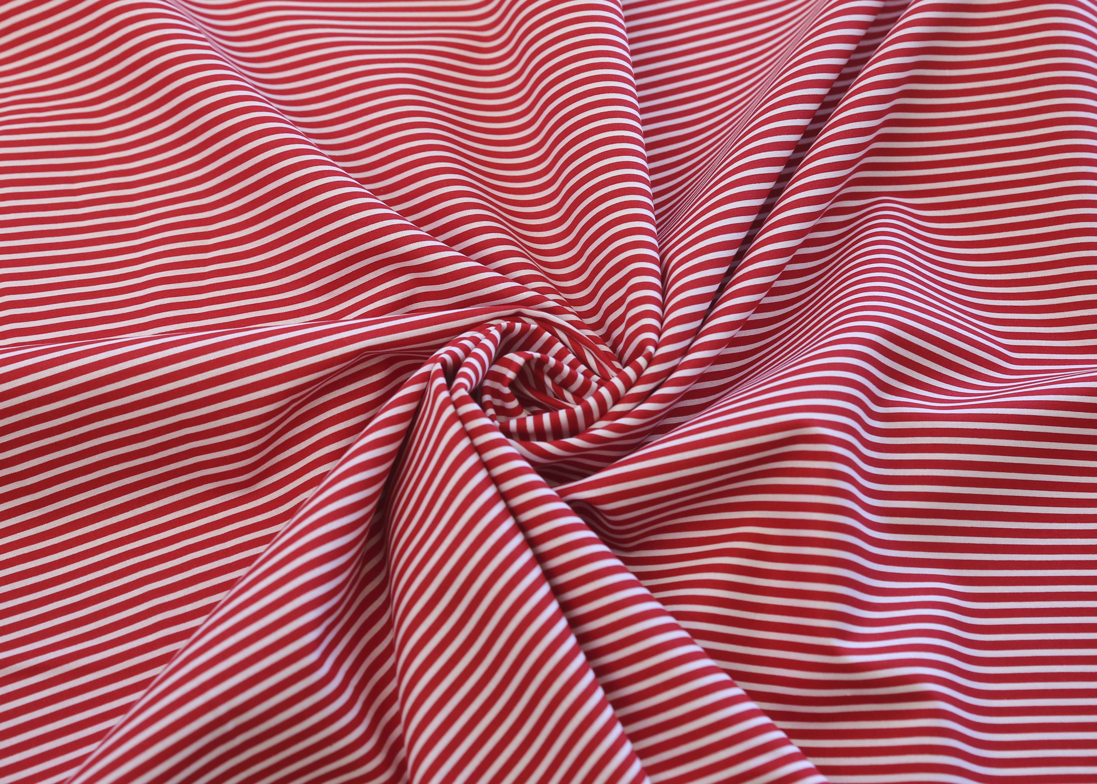 Poplin Stripe - Red (OEKO-TEX Standard 100)